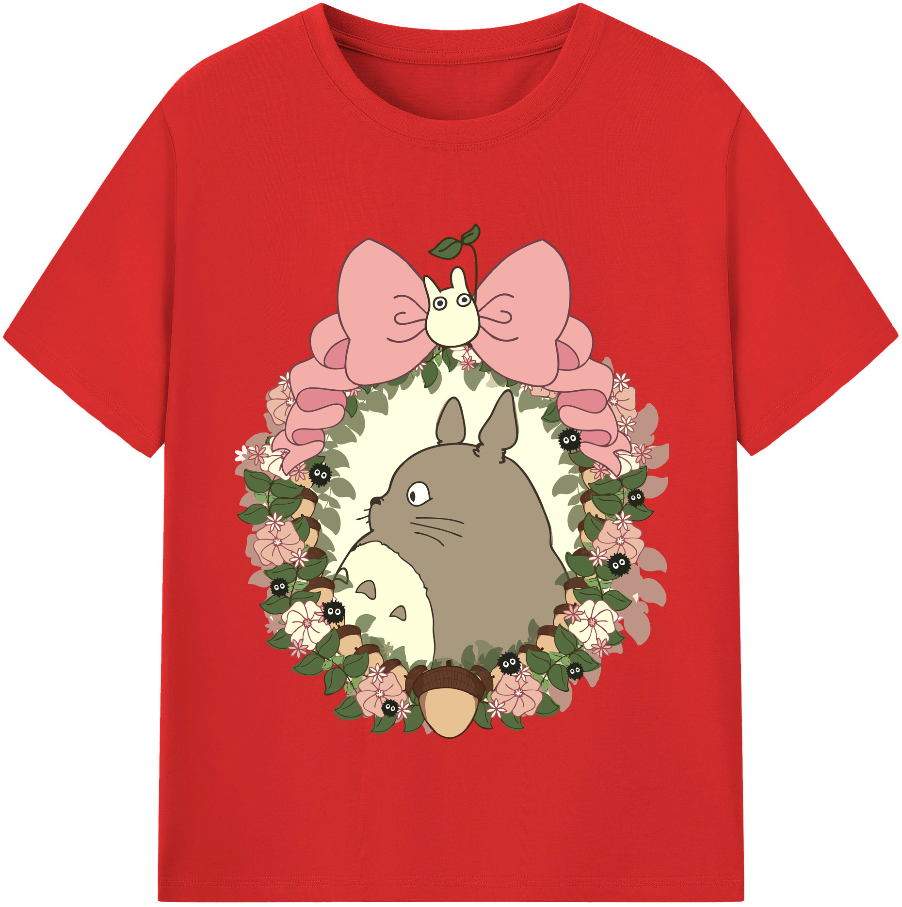 （画像用） となりのトトロ 草壁メイ 草壁サツキ My Neighbor Totoro Satsuki Kusakabe Mei Kusakabe レディースカジュアルプリントTシャツ（綿100％）