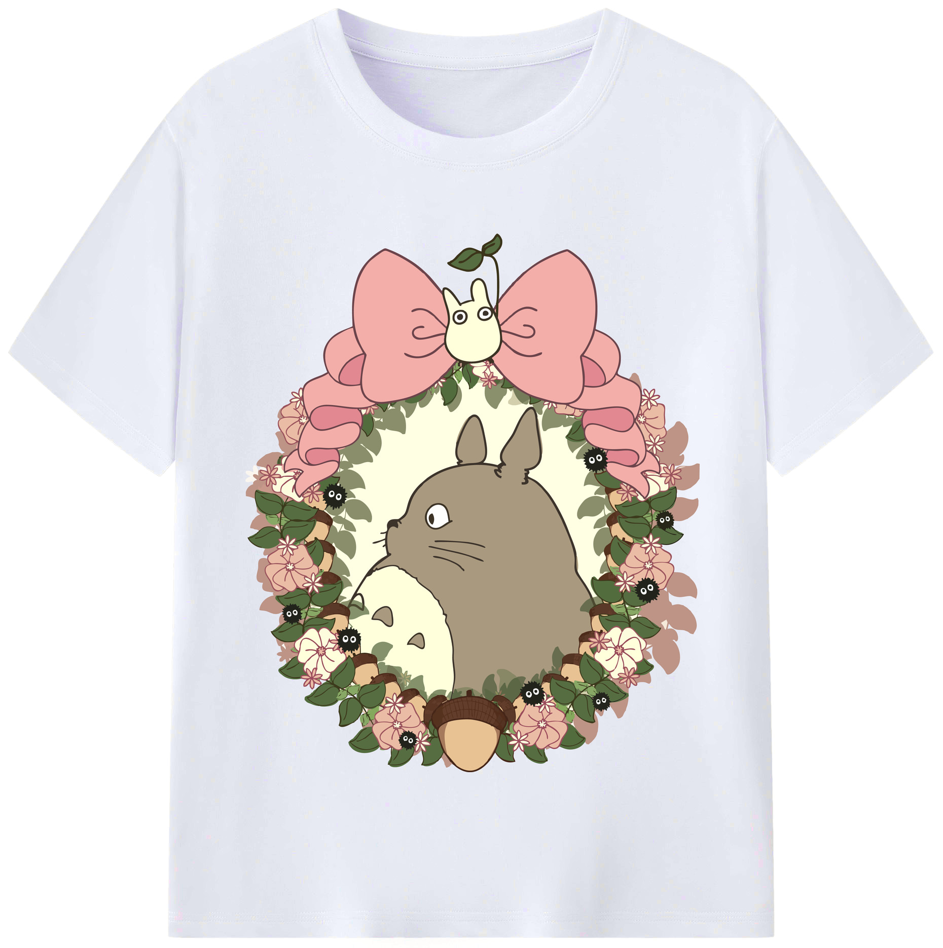 （画像用） となりのトトロ 草壁メイ 草壁サツキ My Neighbor Totoro Satsuki Kusakabe Mei Kusakabe レディースカジュアルプリントTシャツ（綿100％）
