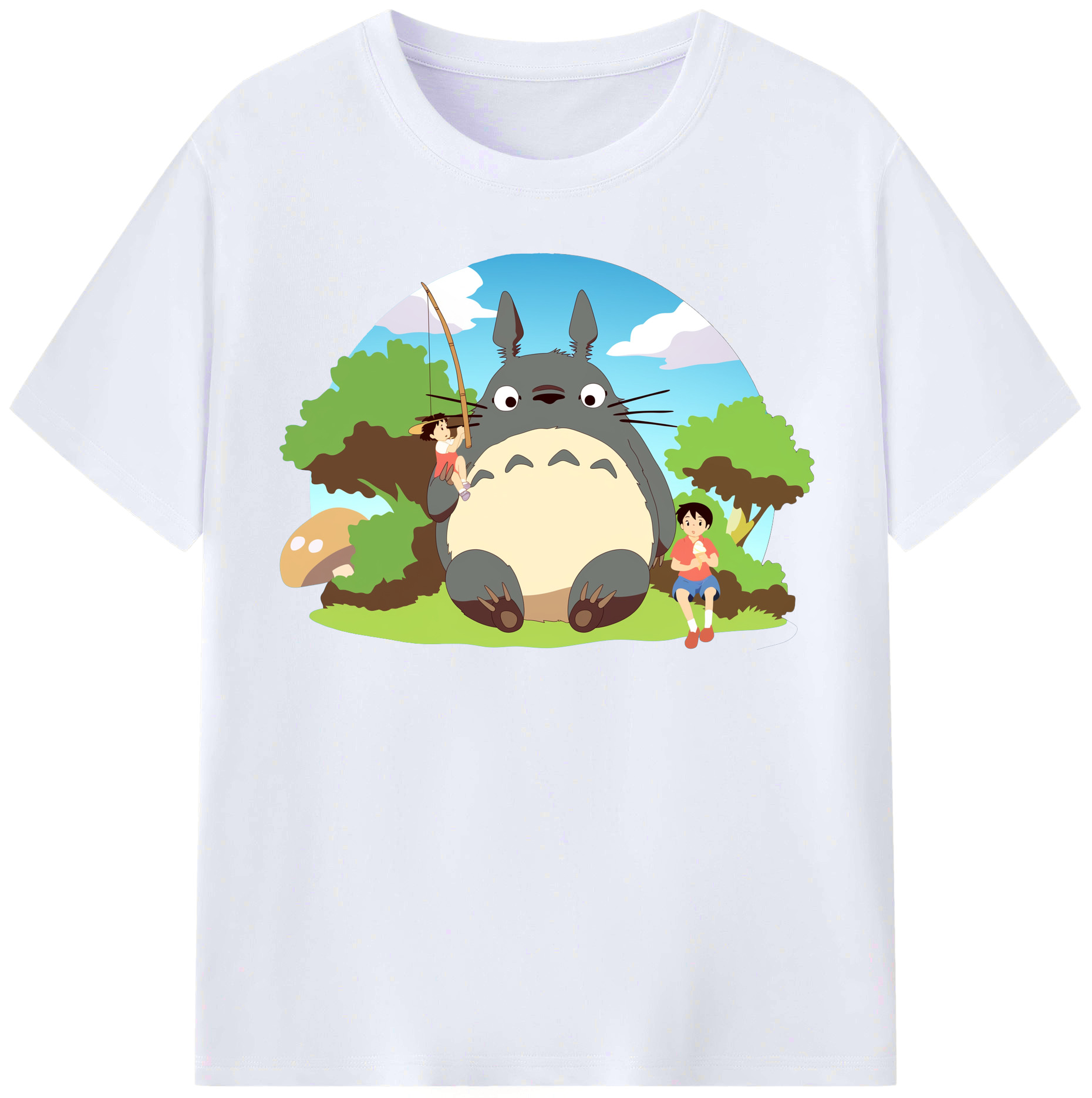 （画像用） となりのトトロ 草壁メイ 草壁サツキ My Neighbor Totoro Satsuki Kusakabe Mei Kusakabe レディースカジュアルプリントTシャツ（綿100％）