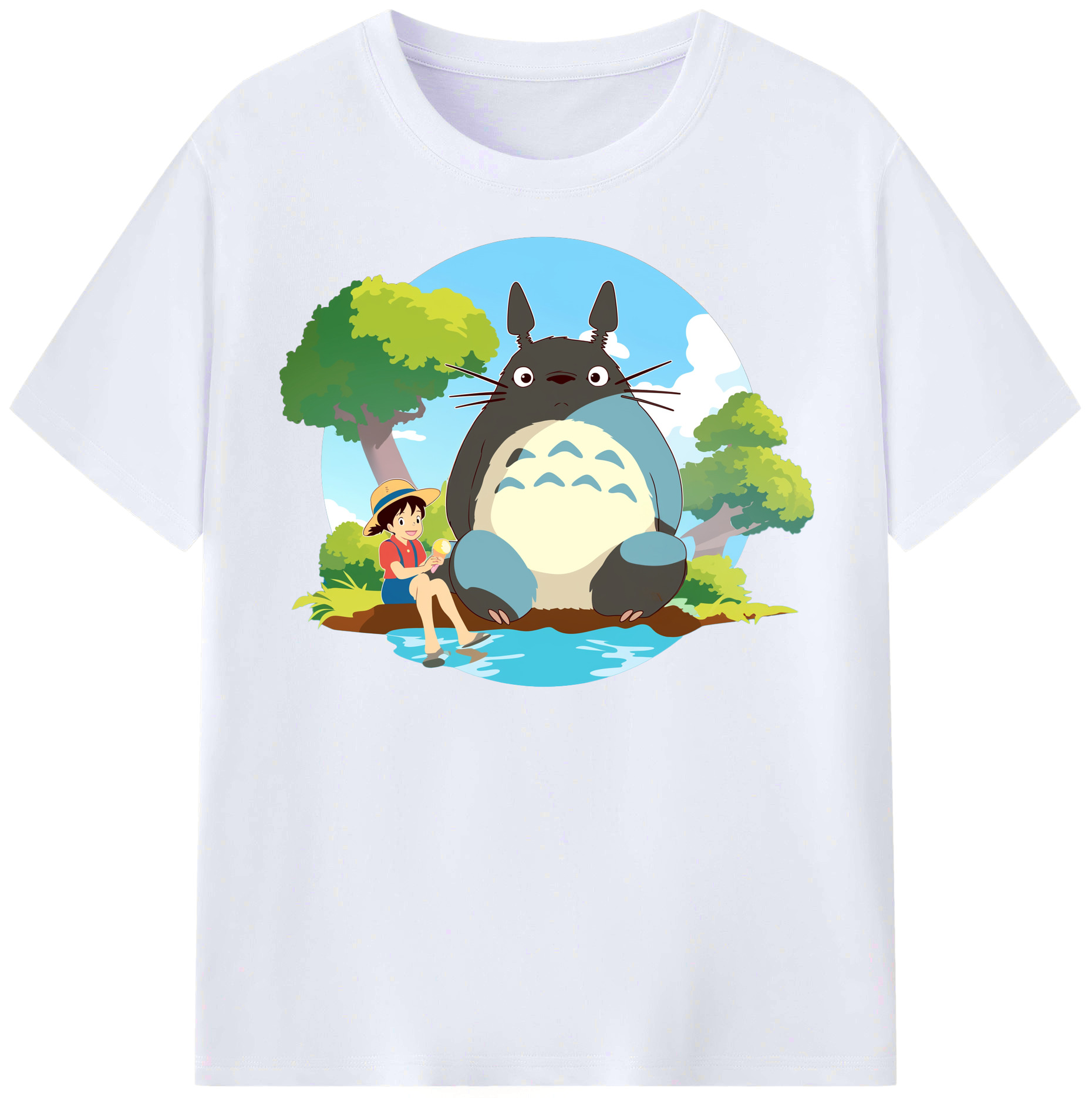 （画像用） となりのトトロ 草壁メイ 草壁サツキ My Neighbor Totoro Satsuki Kusakabe Mei Kusakabe レディースカジュアルプリントTシャツ（綿100％）