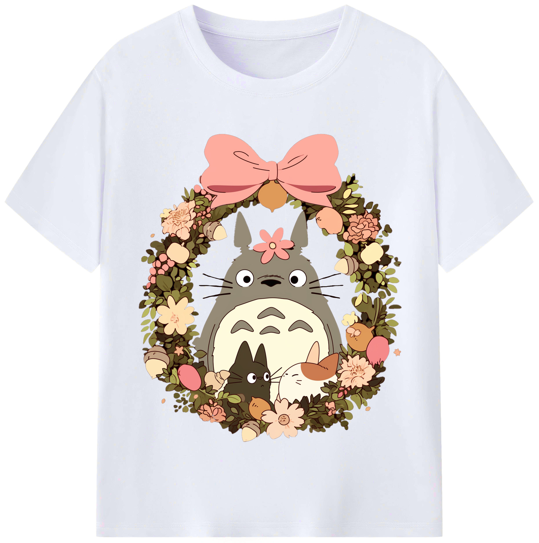 （画像用） となりのトトロ 草壁メイ 草壁サツキ My Neighbor Totoro Satsuki Kusakabe Mei Kusakabe レディースカジュアルプリントTシャツ（綿100％）