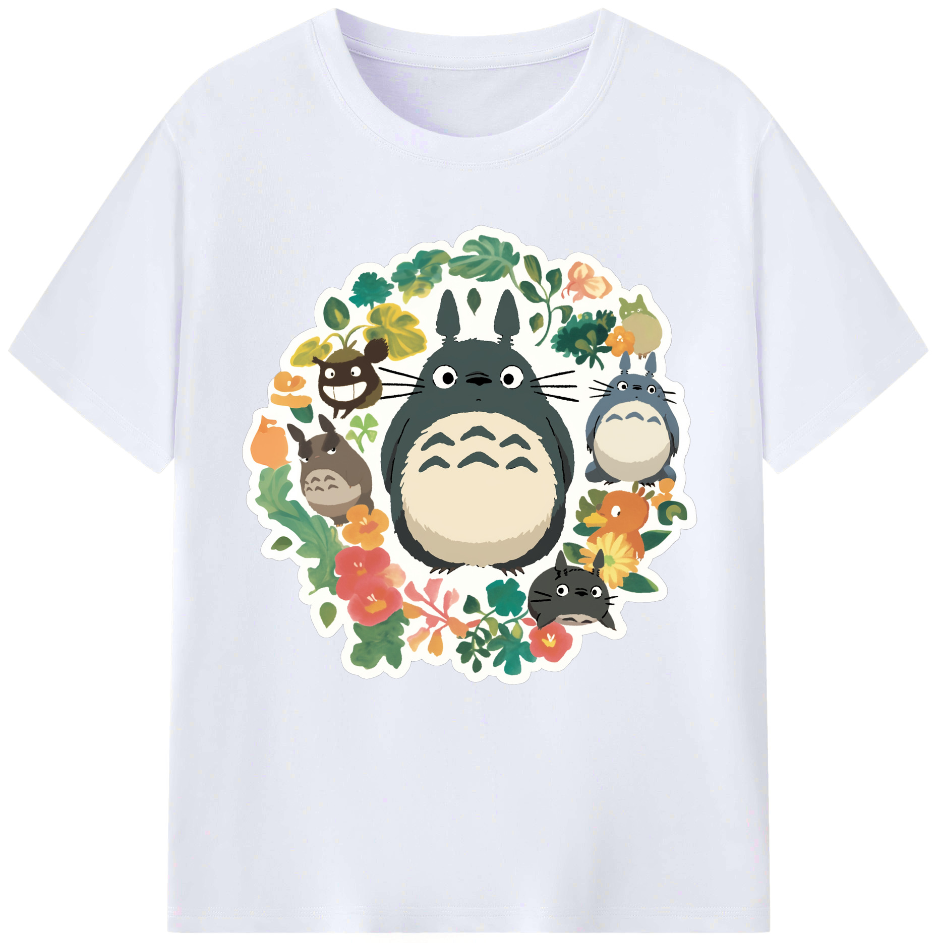 （画像用） となりのトトロ 草壁メイ 草壁サツキ My Neighbor Totoro Satsuki Kusakabe Mei Kusakabe レディースカジュアルプリントTシャツ（綿100％）