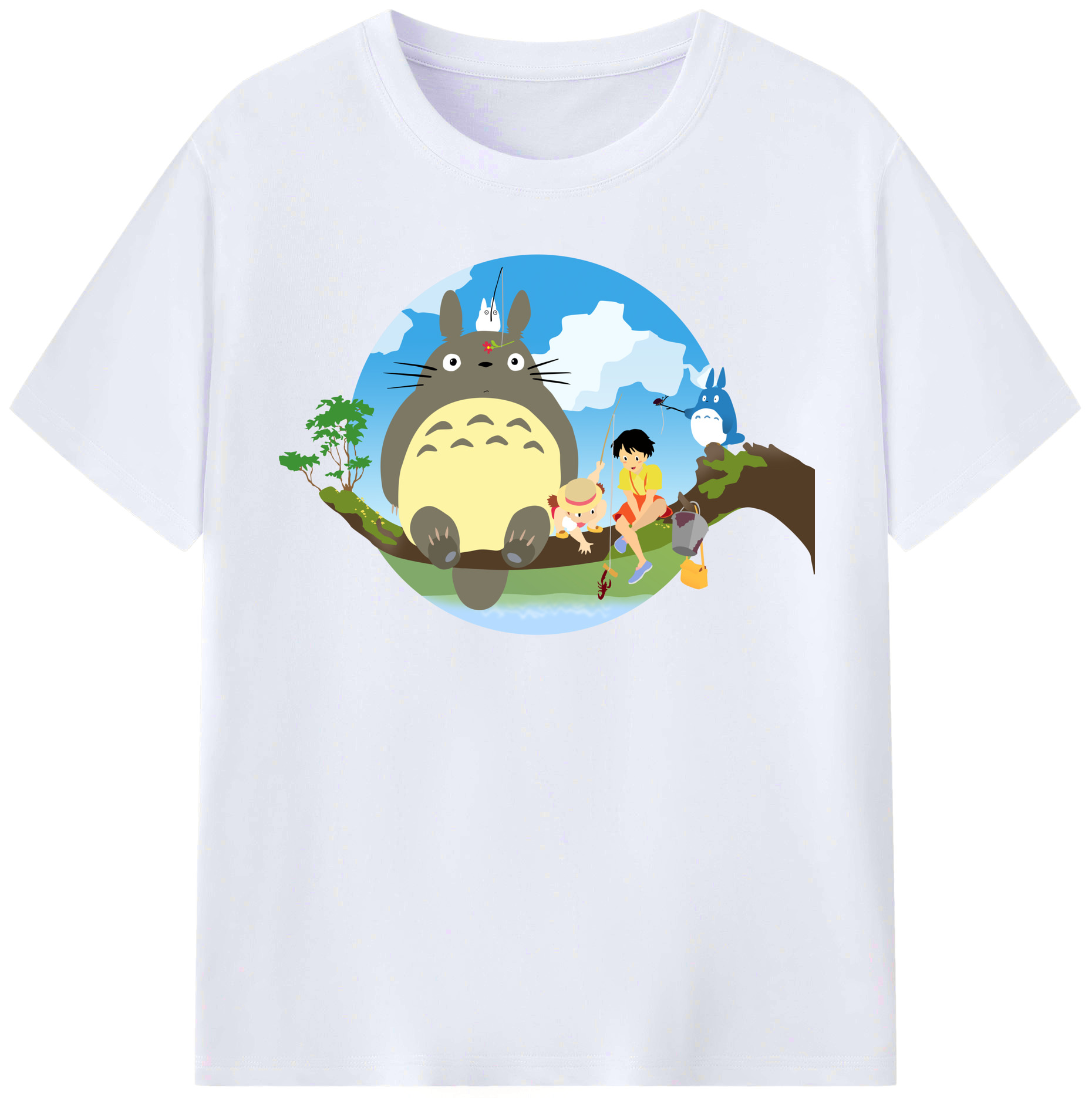 （画像用） となりのトトロ 草壁メイ 草壁サツキ My Neighbor Totoro Satsuki Kusakabe Mei Kusakabe レディースカジュアルプリントTシャツ（綿100％）