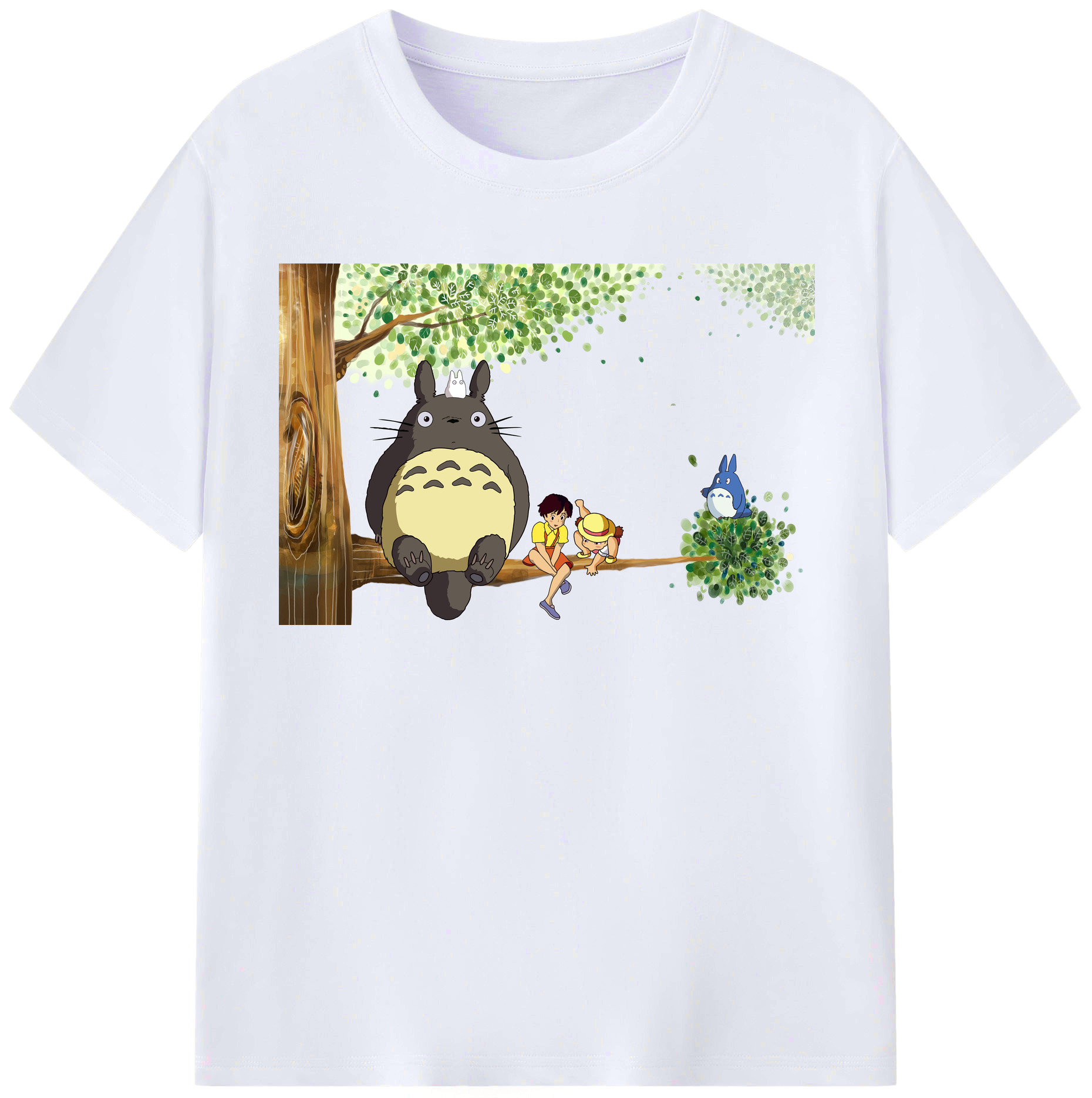（画像用） となりのトトロ 草壁メイ 草壁サツキ My Neighbor Totoro Satsuki Kusakabe Mei Kusakabe レディースカジュアルプリントTシャツ（綿100％）