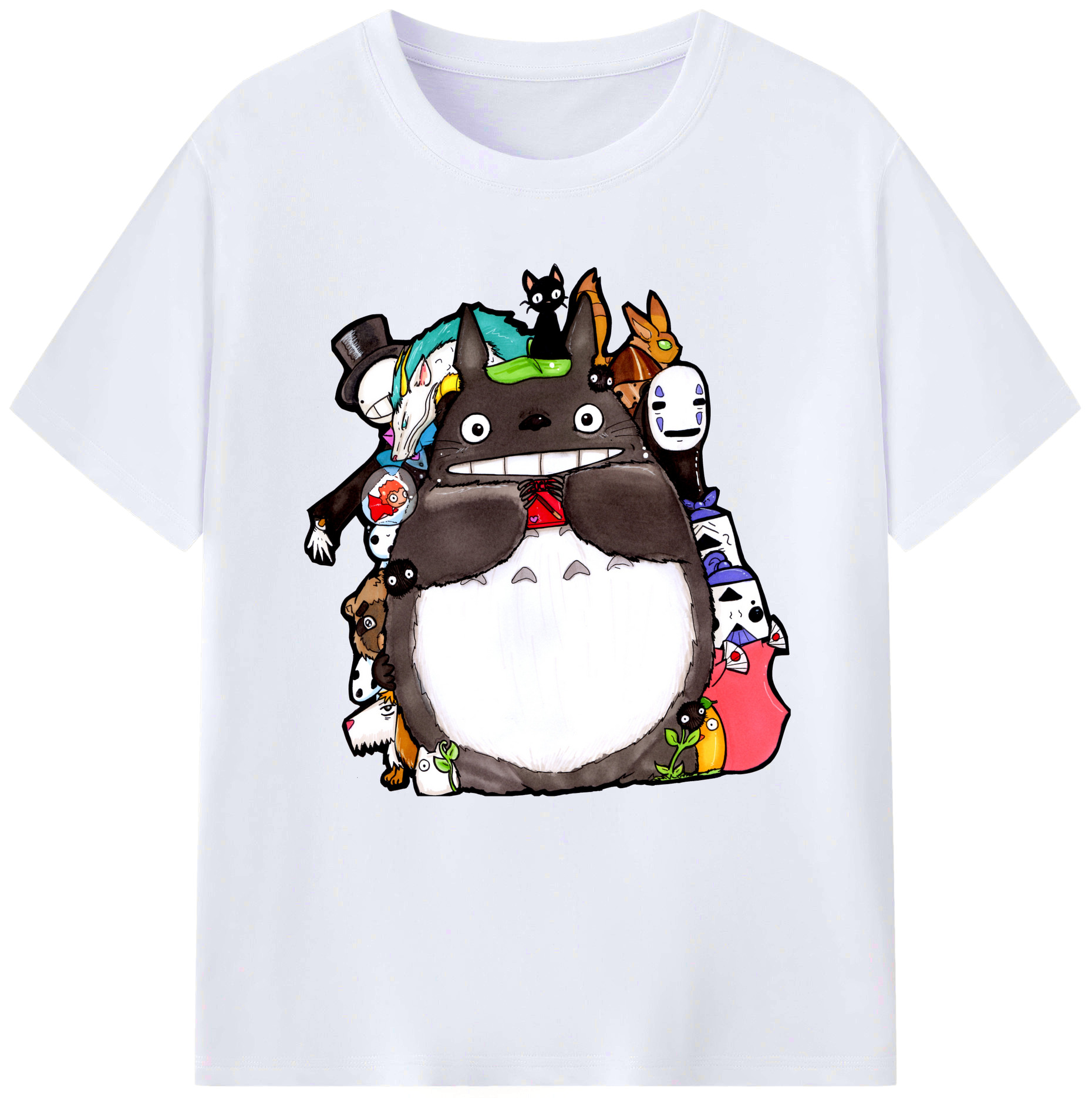 （画像用） となりのトトロ 草壁メイ 草壁サツキ My Neighbor Totoro Satsuki Kusakabe Mei Kusakabe レディースカジュアルプリントTシャツ（綿100％）