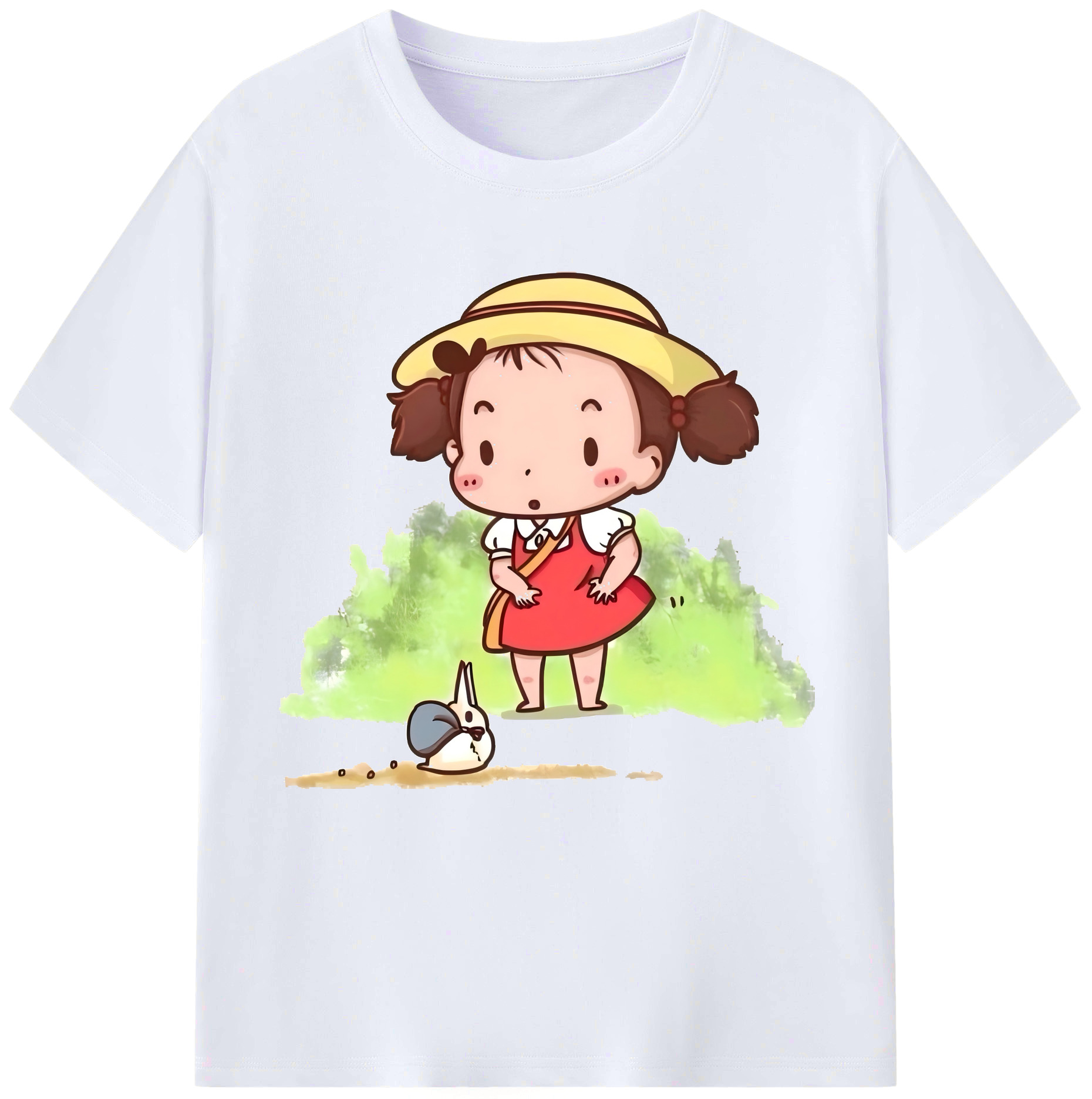 （画像用） となりのトトロ 草壁メイ 草壁サツキ My Neighbor Totoro Satsuki Kusakabe Mei Kusakabe レディースカジュアルプリントTシャツ（綿100％）