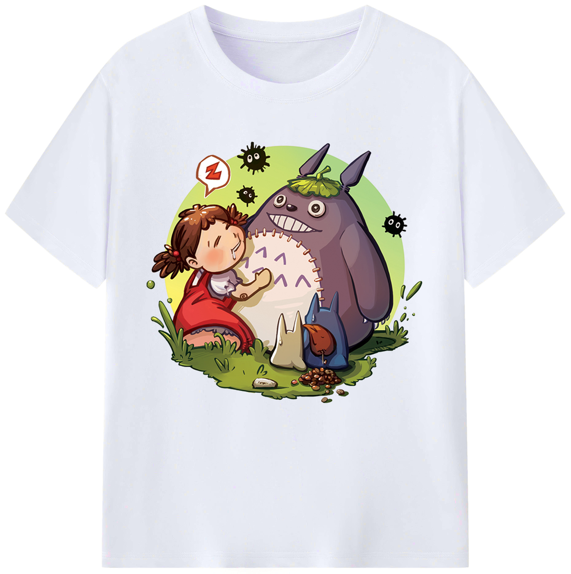 （画像用） となりのトトロ 草壁メイ 草壁サツキ My Neighbor Totoro Satsuki Kusakabe Mei Kusakabe レディースカジュアルプリントTシャツ（綿100％）