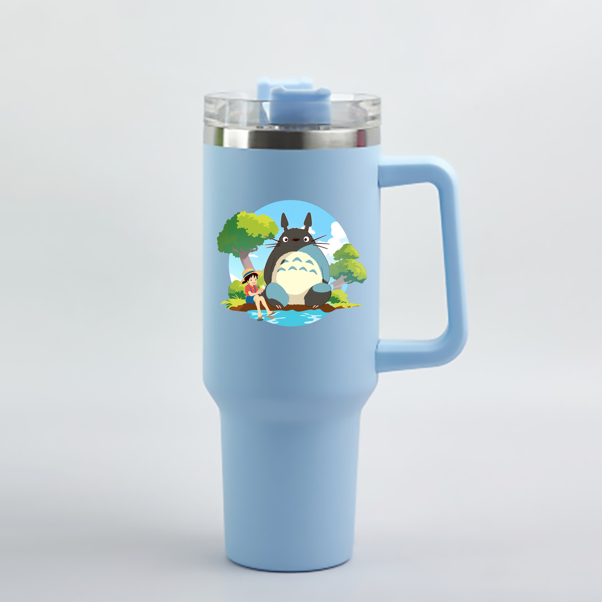 （画像用） となりのトトロ 草壁メイ 草壁サツキ My Neighbor Totoro Satsuki Kusakabe Mei Kusakabe 1200mL車用タンブラー - クリスタルステッカー（プラスチックストロー付き）