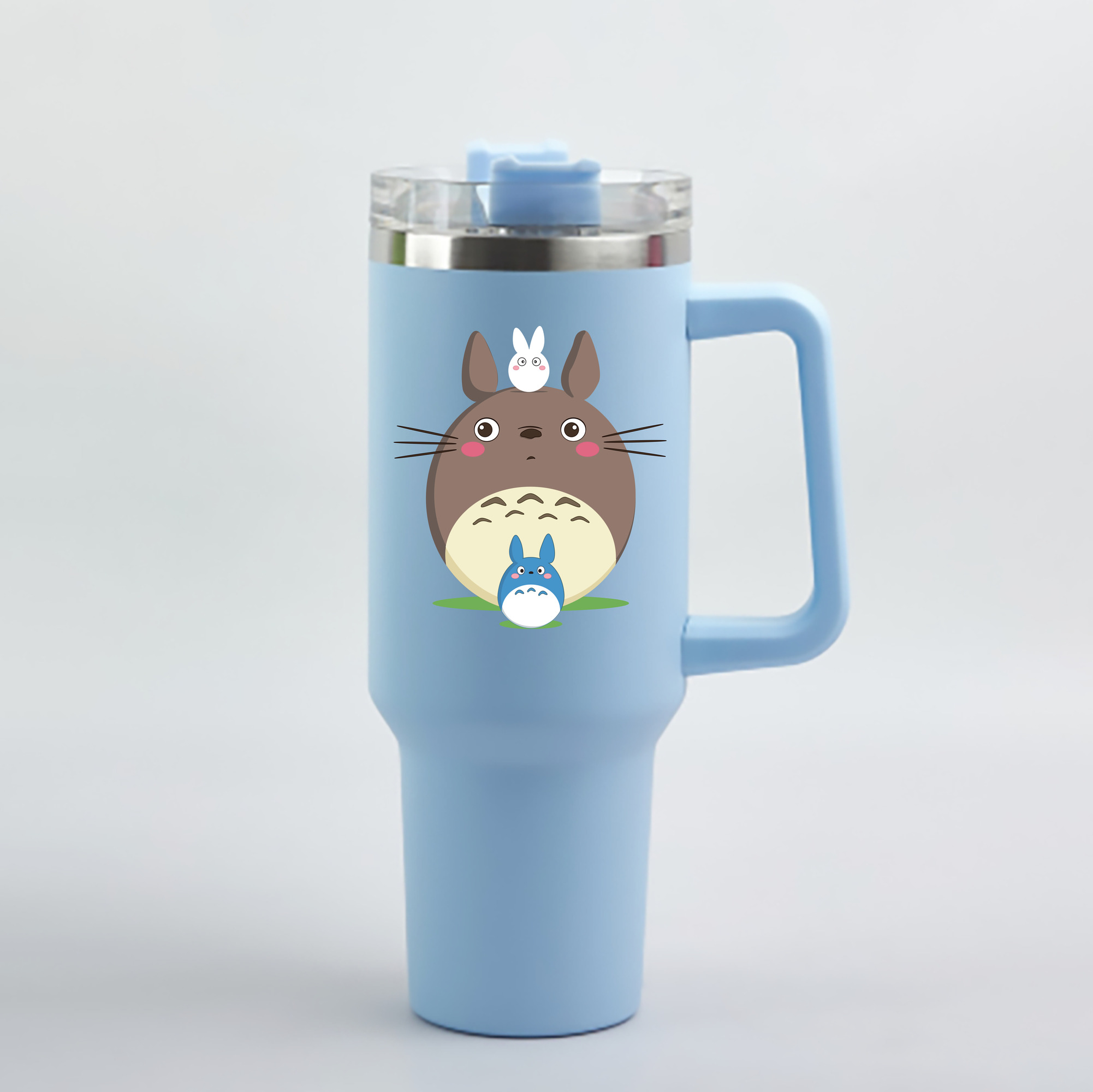 （画像用） となりのトトロ 草壁メイ 草壁サツキ My Neighbor Totoro Satsuki Kusakabe Mei Kusakabe 1200mL車用タンブラー - クリスタルステッカー（プラスチックストロー付き）