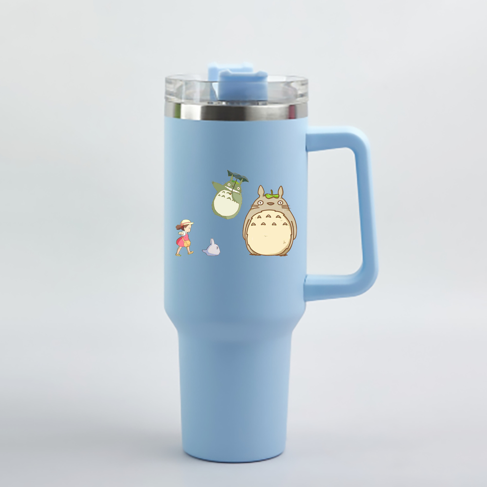 （画像用） となりのトトロ 草壁メイ 草壁サツキ My Neighbor Totoro Satsuki Kusakabe Mei Kusakabe 1200mL車用タンブラー - クリスタルステッカー（プラスチックストロー付き）