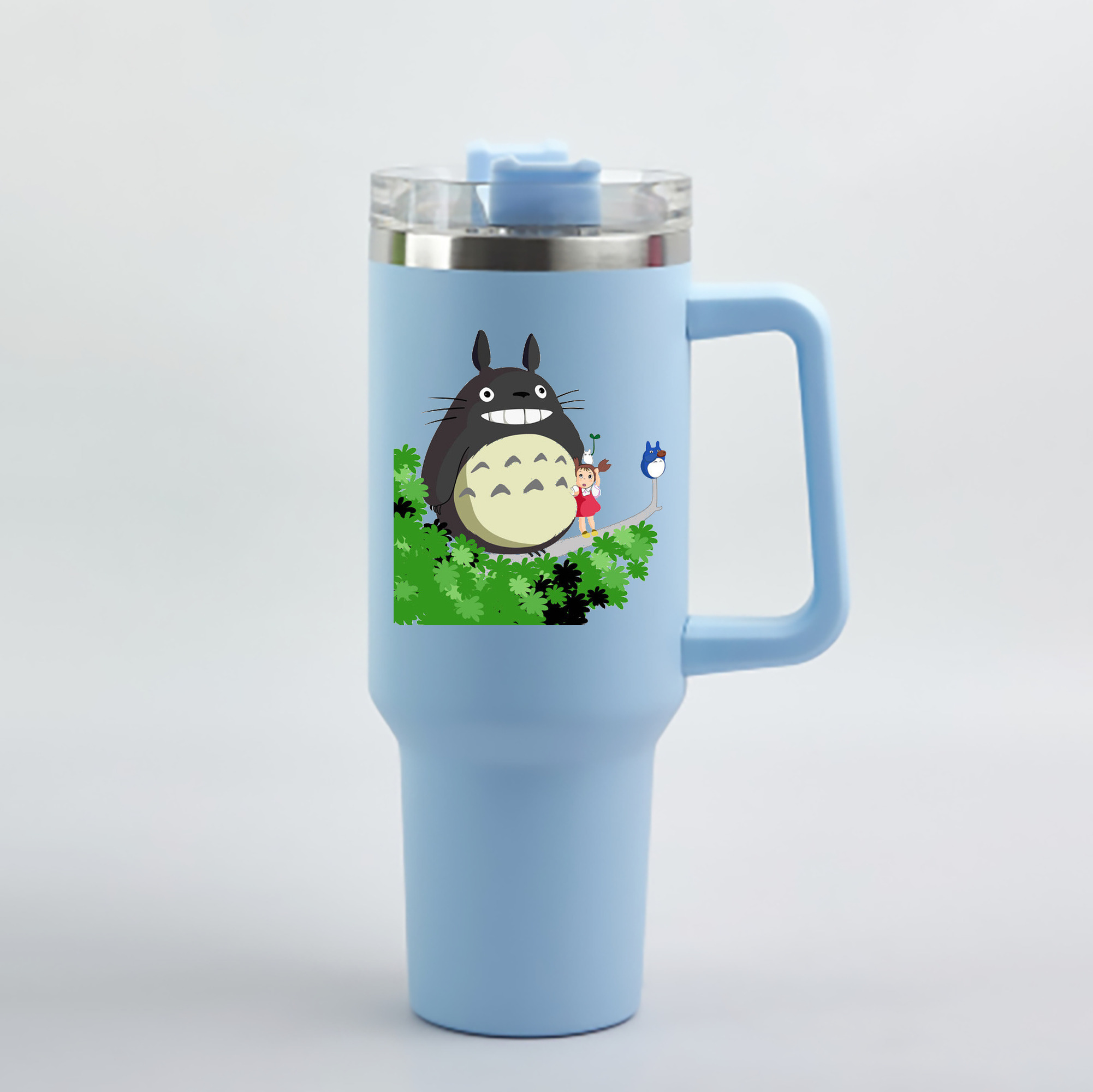 （画像用） となりのトトロ 草壁メイ 草壁サツキ My Neighbor Totoro Satsuki Kusakabe Mei Kusakabe 1200mL車用タンブラー - クリスタルステッカー（プラスチックストロー付き）