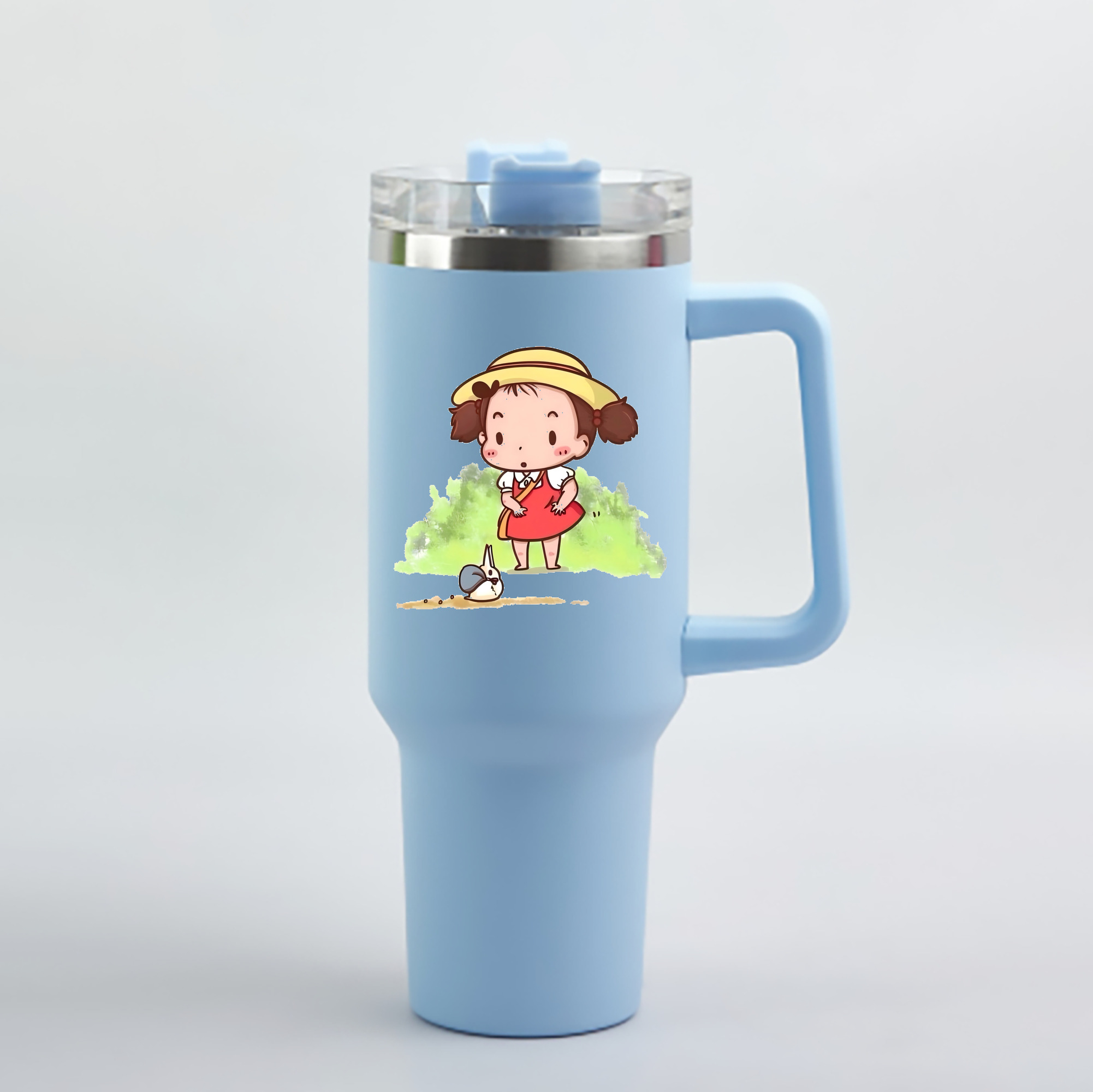 （画像用） となりのトトロ 草壁メイ 草壁サツキ My Neighbor Totoro Satsuki Kusakabe Mei Kusakabe 1200mL車用タンブラー - クリスタルステッカー（プラスチックストロー付き）