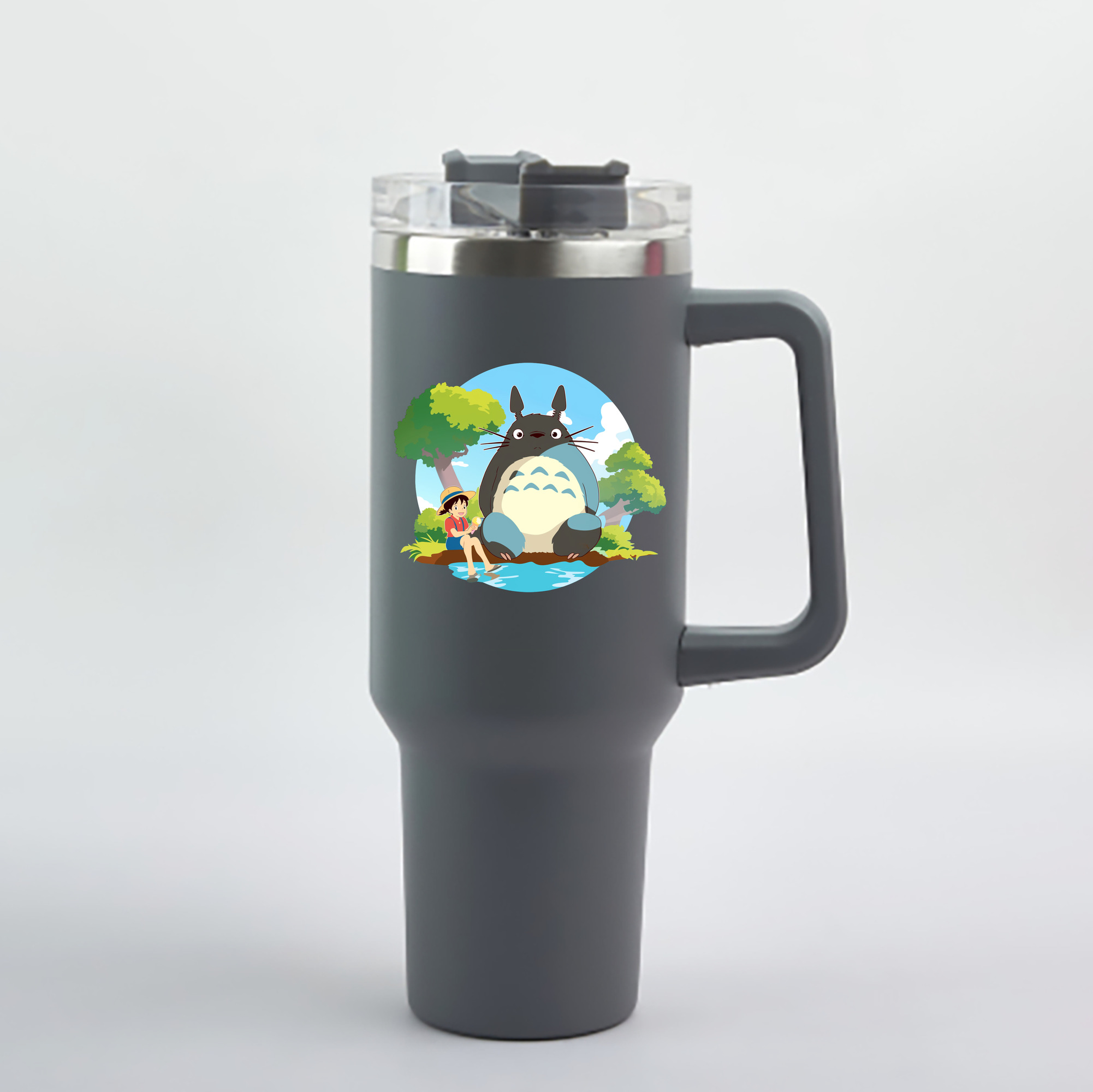 （画像用） となりのトトロ 草壁メイ 草壁サツキ My Neighbor Totoro Satsuki Kusakabe Mei Kusakabe 1200mL車用タンブラー - クリスタルステッカー（プラスチックストロー付き）