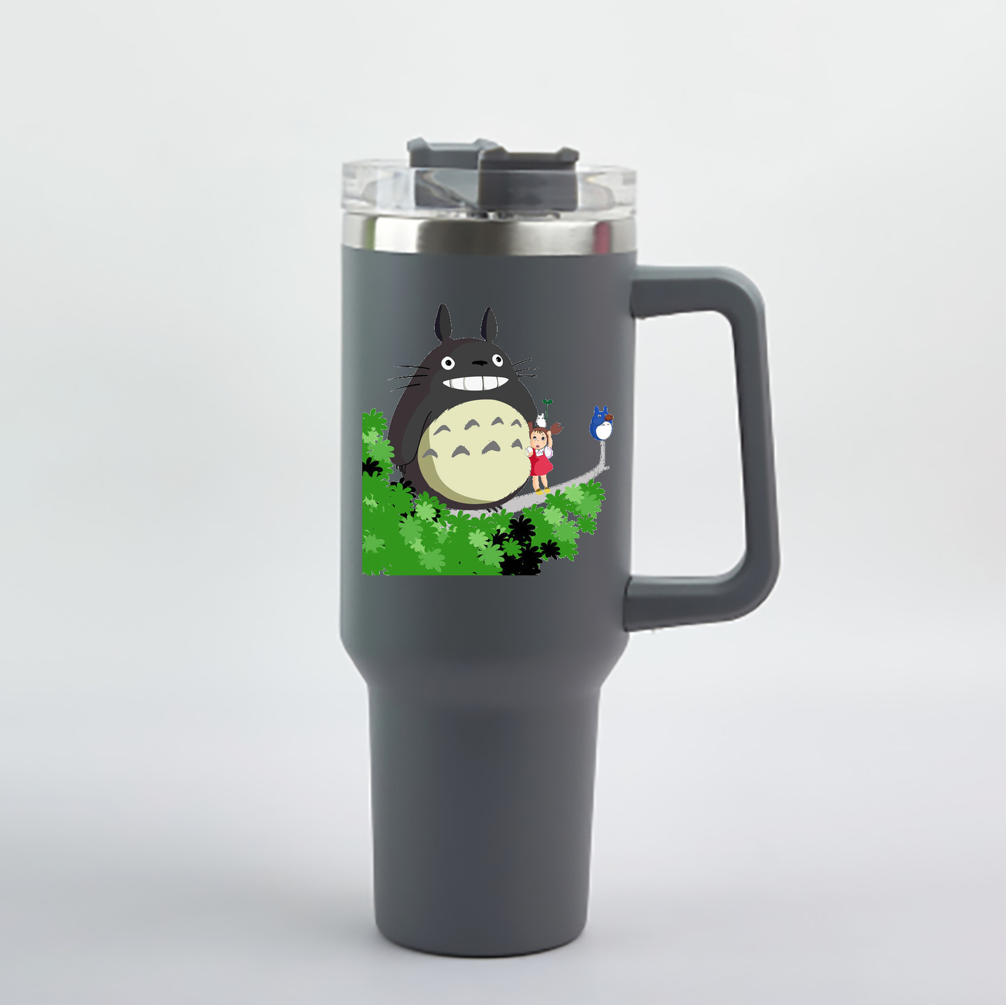 （画像用） となりのトトロ 草壁メイ 草壁サツキ My Neighbor Totoro Satsuki Kusakabe Mei Kusakabe 1200mL車用タンブラー - クリスタルステッカー（プラスチックストロー付き）