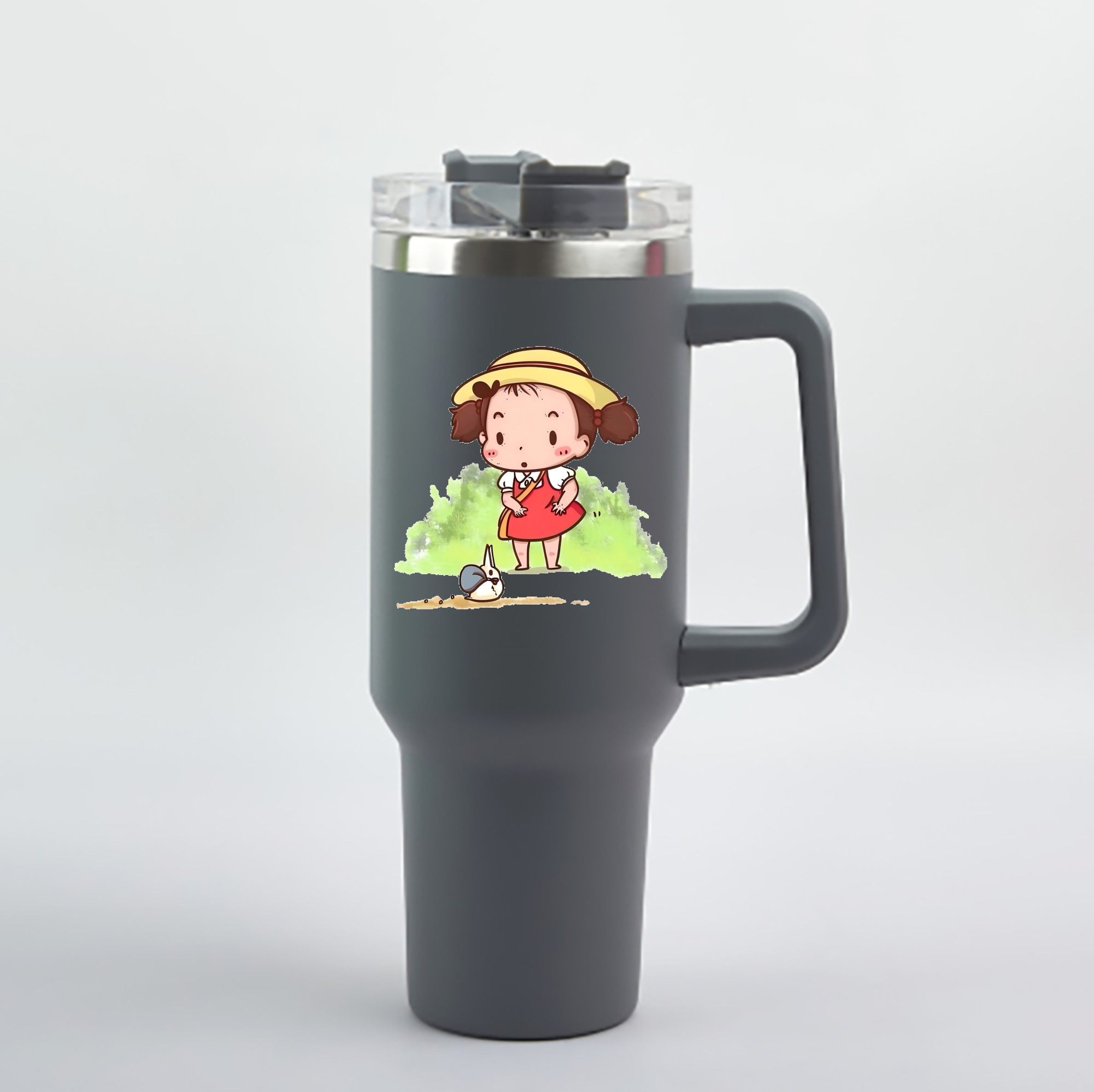 （画像用） となりのトトロ 草壁メイ 草壁サツキ My Neighbor Totoro Satsuki Kusakabe Mei Kusakabe 1200mL車用タンブラー - クリスタルステッカー（プラスチックストロー付き）