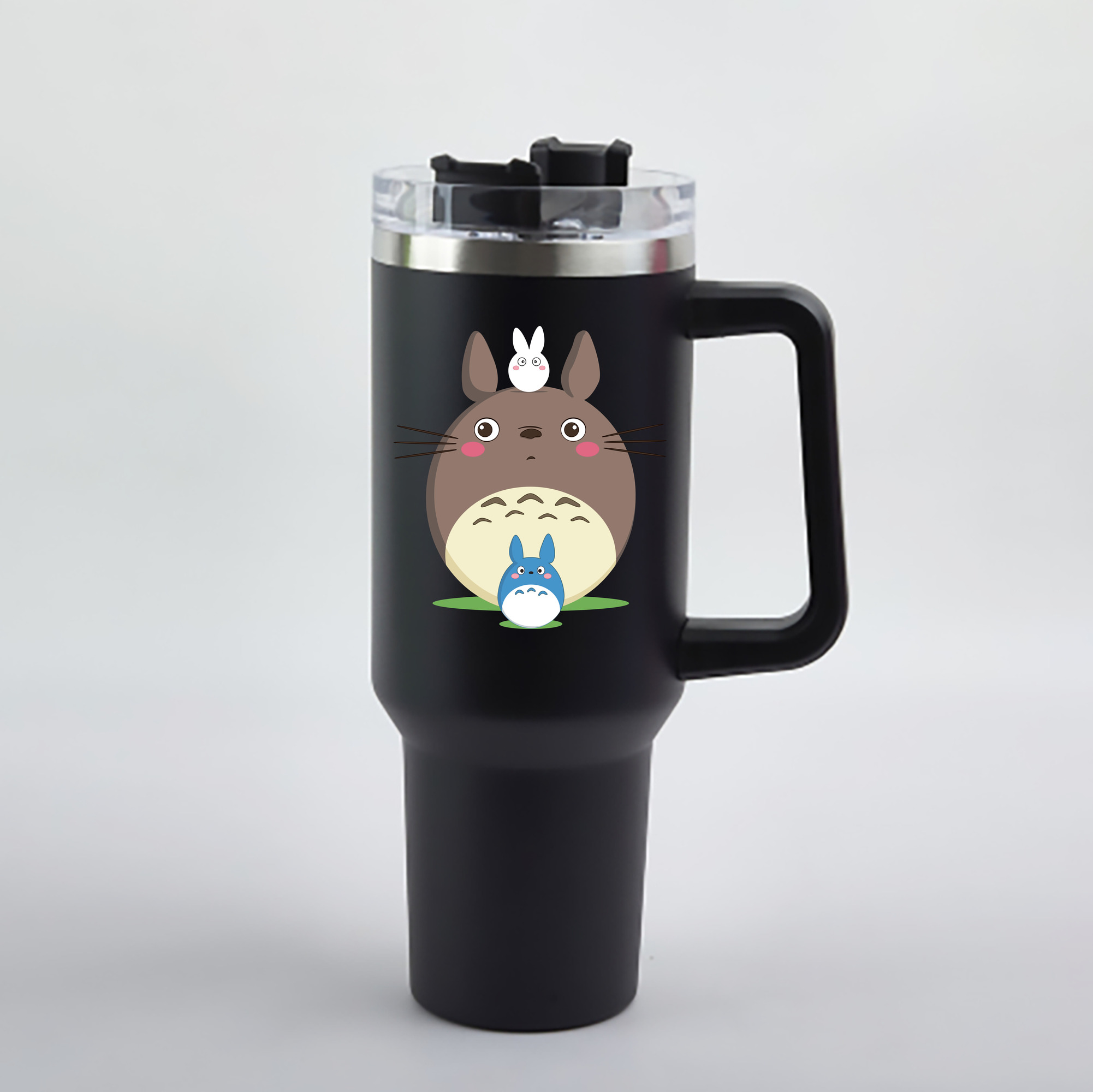 （画像用） となりのトトロ 草壁メイ 草壁サツキ My Neighbor Totoro Satsuki Kusakabe Mei Kusakabe 1200mL車用タンブラー - クリスタルステッカー（プラスチックストロー付き）
