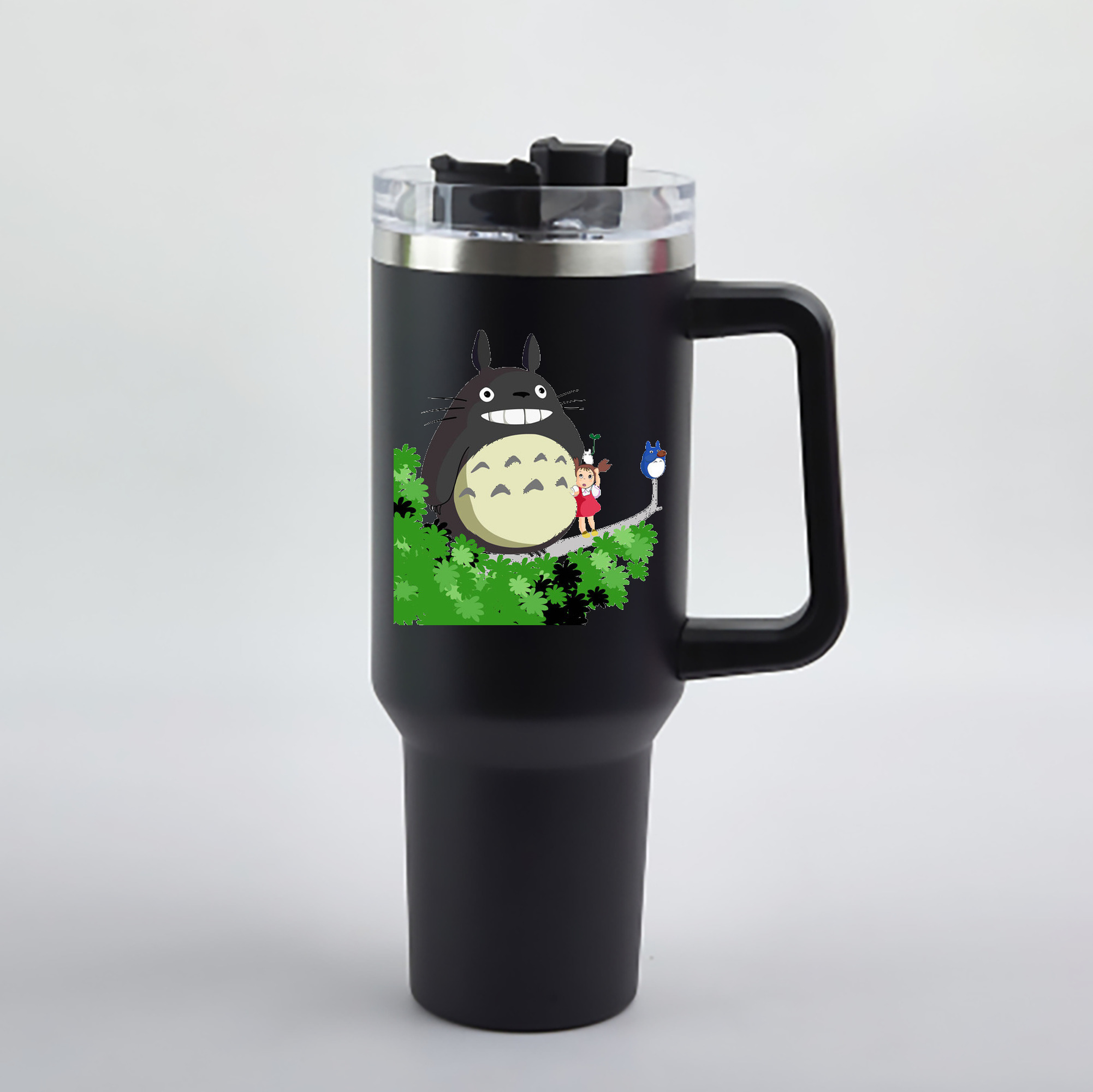 （画像用） となりのトトロ 草壁メイ 草壁サツキ My Neighbor Totoro Satsuki Kusakabe Mei Kusakabe 1200mL車用タンブラー - クリスタルステッカー（プラスチックストロー付き）