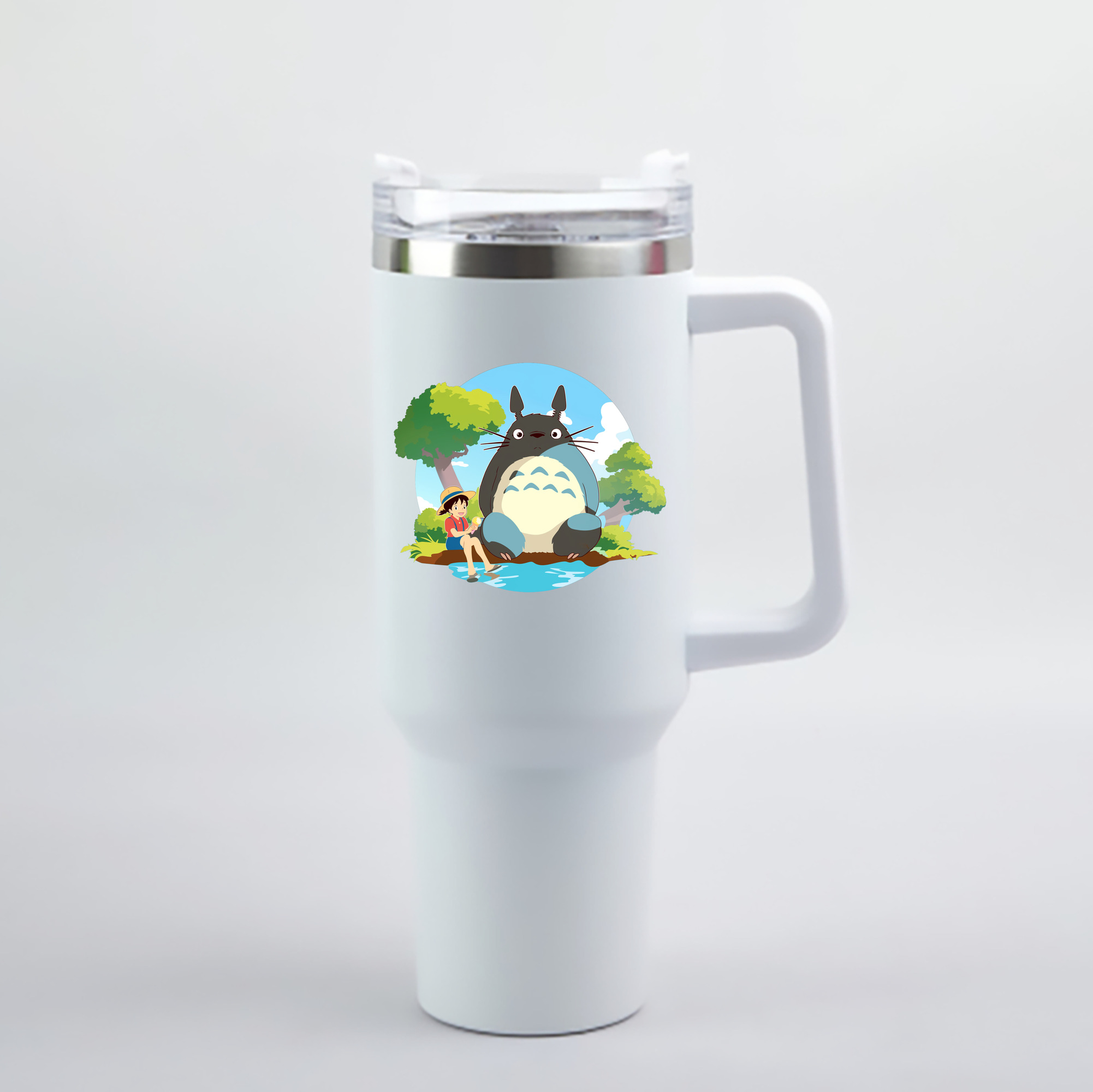 （画像用） となりのトトロ 草壁メイ 草壁サツキ My Neighbor Totoro Satsuki Kusakabe Mei Kusakabe 1200mL車用タンブラー - クリスタルステッカー（プラスチックストロー付き）