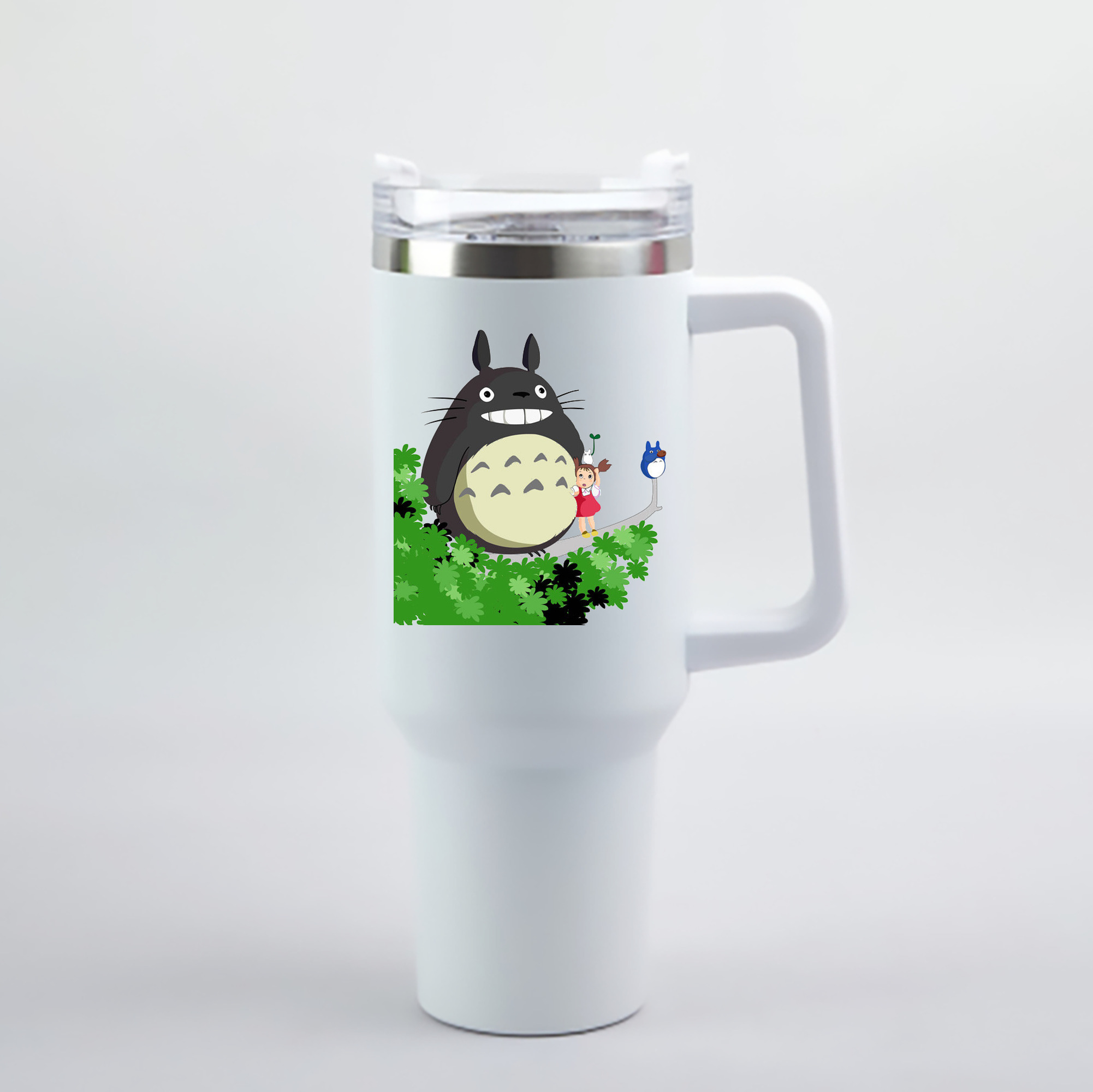 （画像用） となりのトトロ 草壁メイ 草壁サツキ My Neighbor Totoro Satsuki Kusakabe Mei Kusakabe 1200mL車用タンブラー - クリスタルステッカー（プラスチックストロー付き）