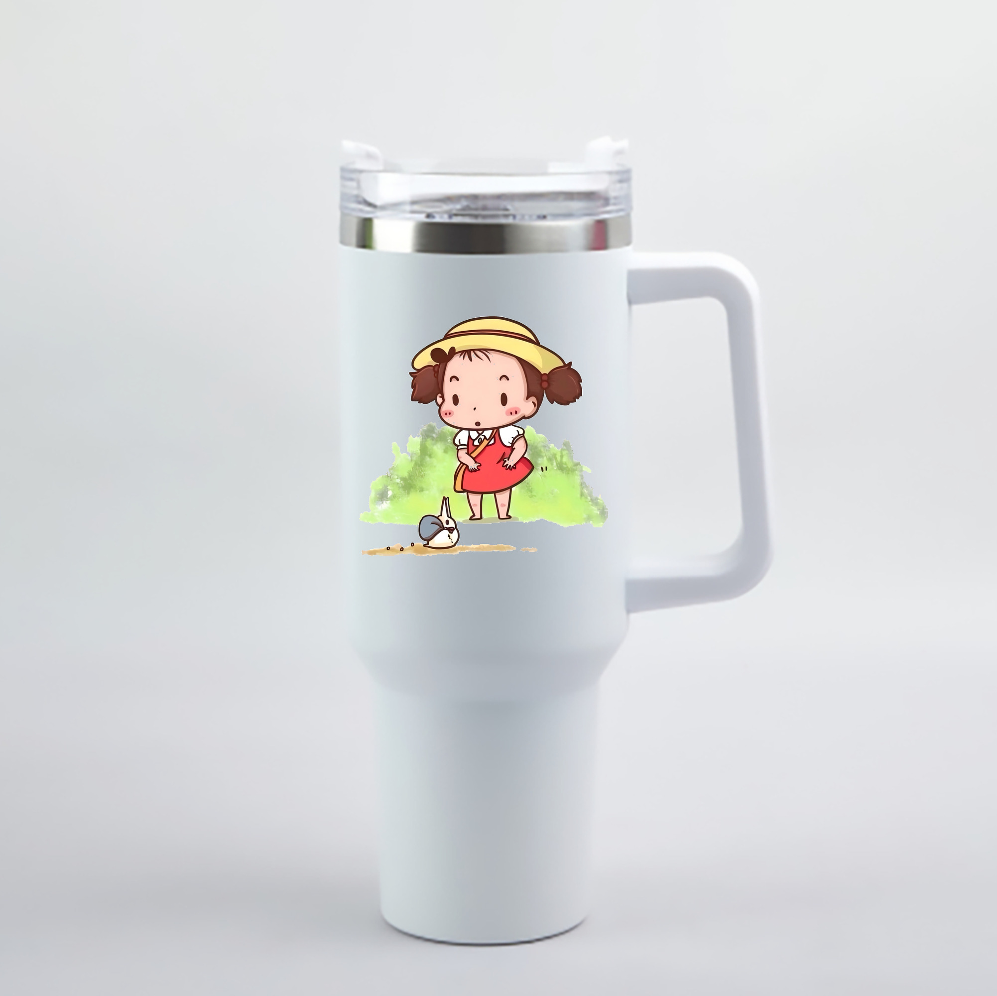 （画像用） となりのトトロ 草壁メイ 草壁サツキ My Neighbor Totoro Satsuki Kusakabe Mei Kusakabe 1200mL車用タンブラー - クリスタルステッカー（プラスチックストロー付き）