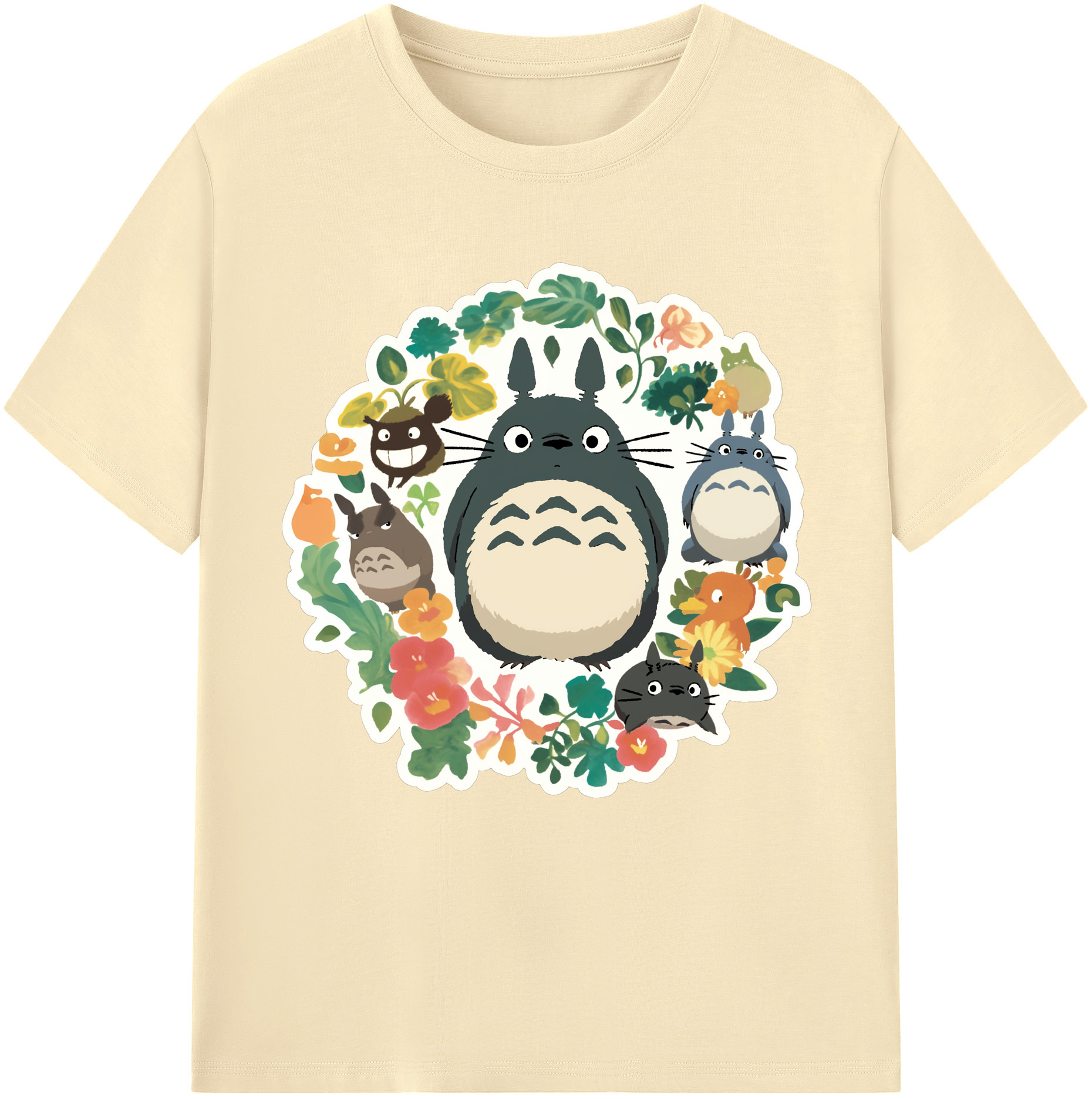 （画像用） となりのトトロ 草壁メイ 草壁サツキ My Neighbor Totoro Satsuki Kusakabe Mei Kusakabe 綿100％半袖Tシャツ（フロントプリント）