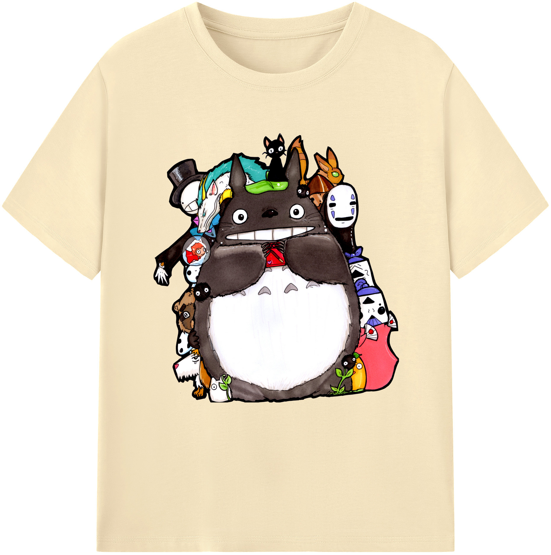 （画像用） となりのトトロ 草壁メイ 草壁サツキ My Neighbor Totoro Satsuki Kusakabe Mei Kusakabe 綿100％半袖Tシャツ（フロントプリント）