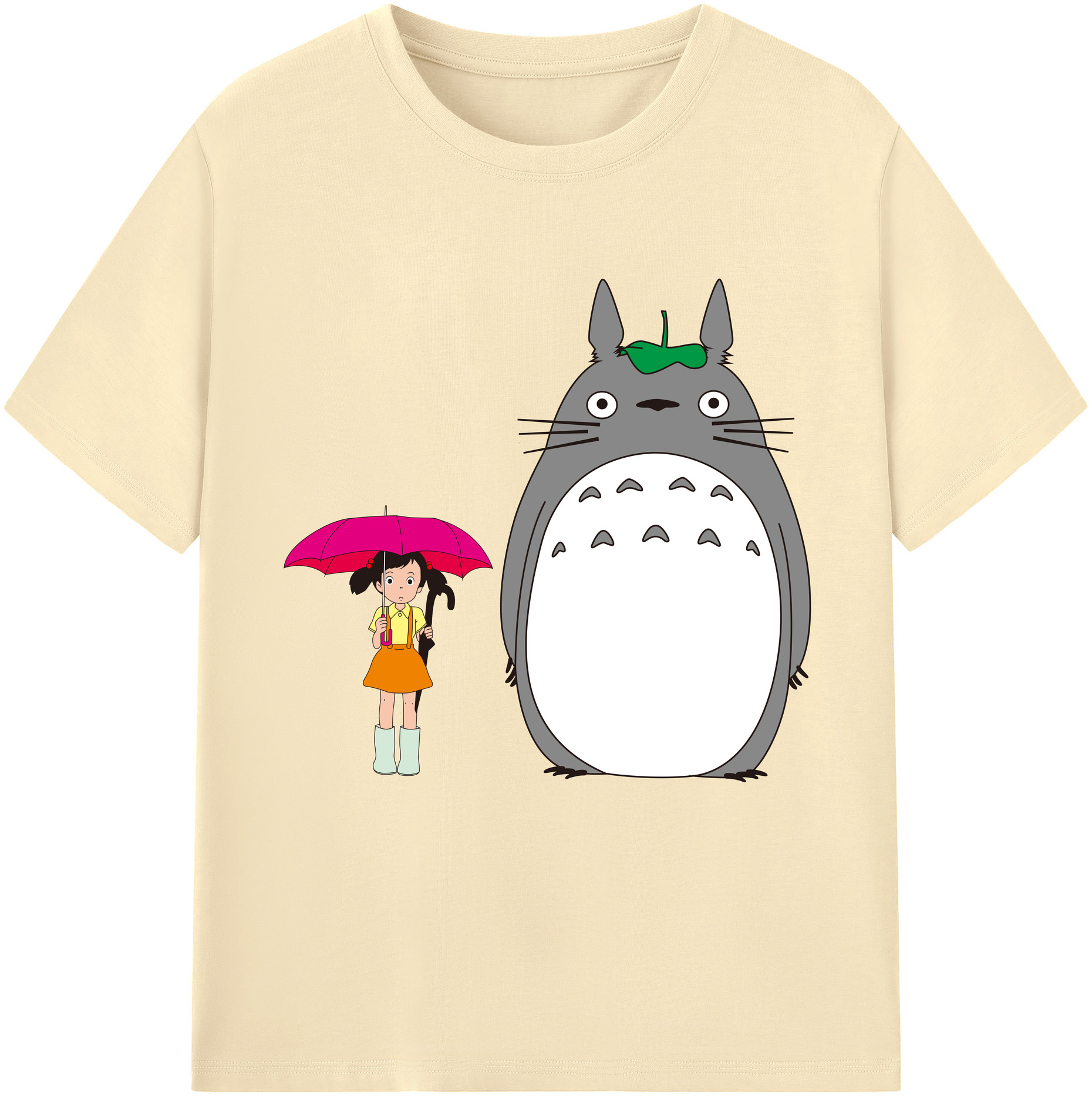 （画像用） となりのトトロ 草壁メイ 草壁サツキ My Neighbor Totoro Satsuki Kusakabe Mei Kusakabe 綿100％半袖Tシャツ（フロントプリント）