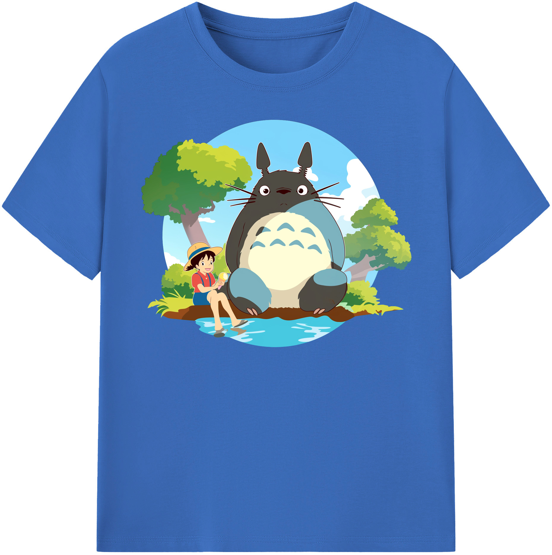 （画像用） となりのトトロ 草壁メイ 草壁サツキ My Neighbor Totoro Satsuki Kusakabe Mei Kusakabe 綿100％半袖Tシャツ（フロントプリント）