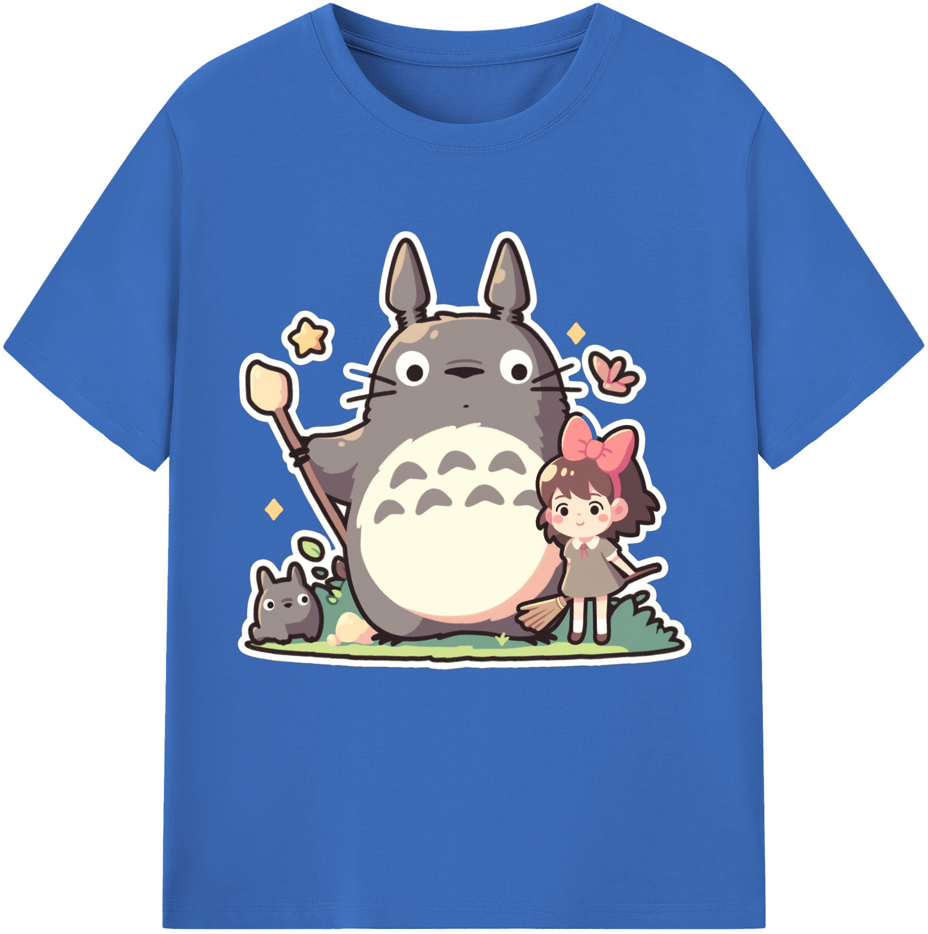 （画像用） となりのトトロ 草壁メイ 草壁サツキ My Neighbor Totoro Satsuki Kusakabe Mei Kusakabe 綿100％半袖Tシャツ（フロントプリント）