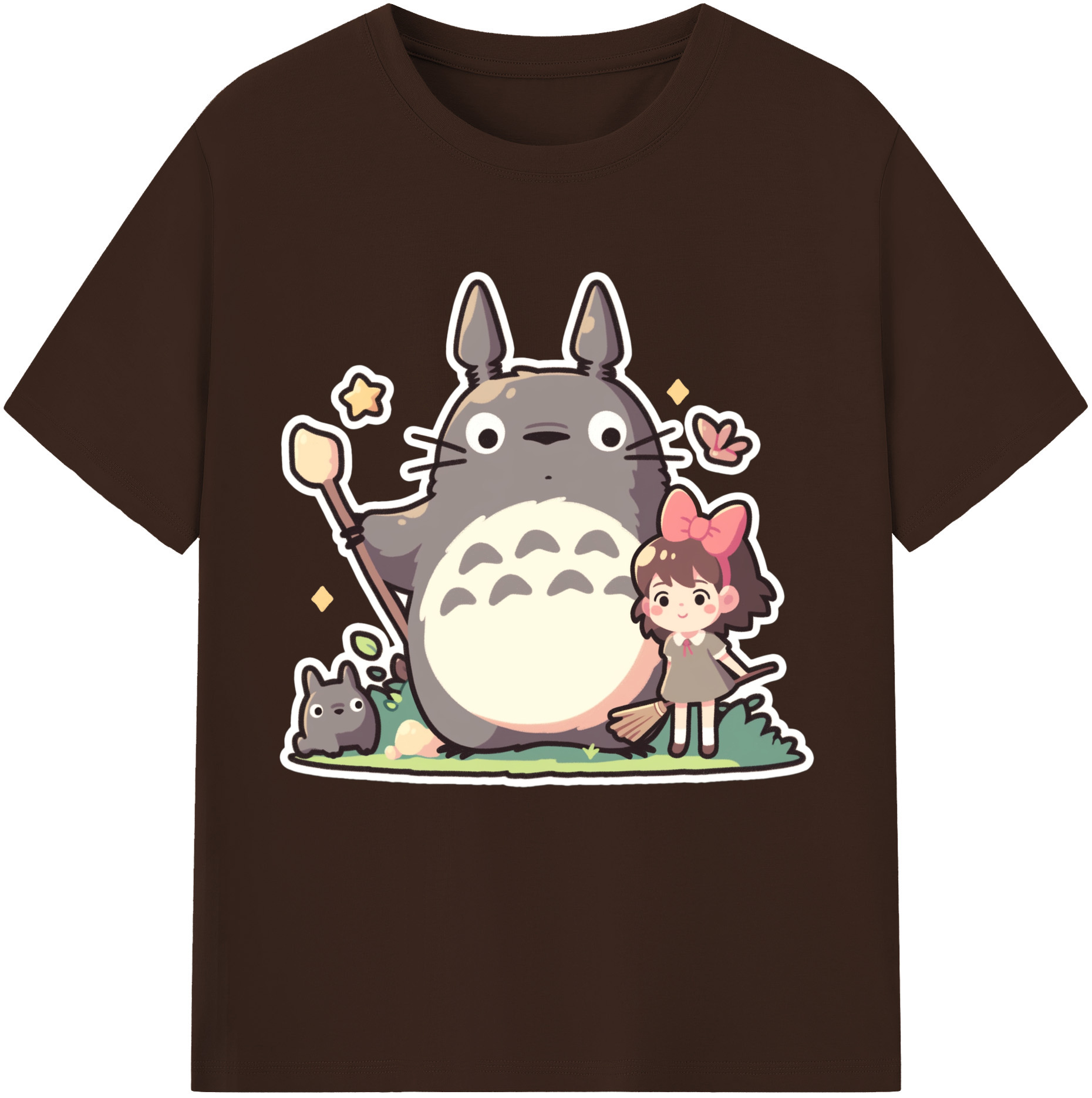 （画像用） となりのトトロ 草壁メイ 草壁サツキ My Neighbor Totoro Satsuki Kusakabe Mei Kusakabe 綿100％半袖Tシャツ（フロントプリント）