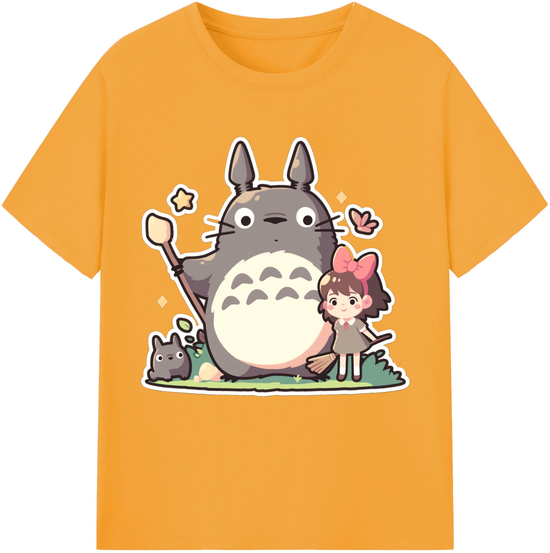 （画像用） となりのトトロ 草壁メイ 草壁サツキ My Neighbor Totoro Satsuki Kusakabe Mei Kusakabe 綿100％半袖Tシャツ（フロントプリント）