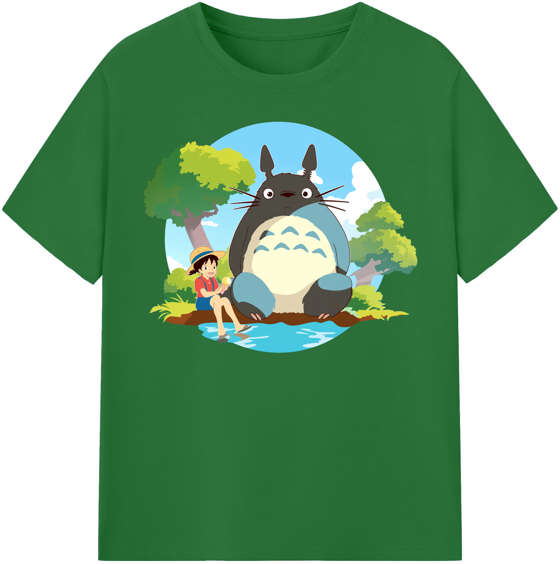 （画像用） となりのトトロ 草壁メイ 草壁サツキ My Neighbor Totoro Satsuki Kusakabe Mei Kusakabe 綿100％半袖Tシャツ（フロントプリント）