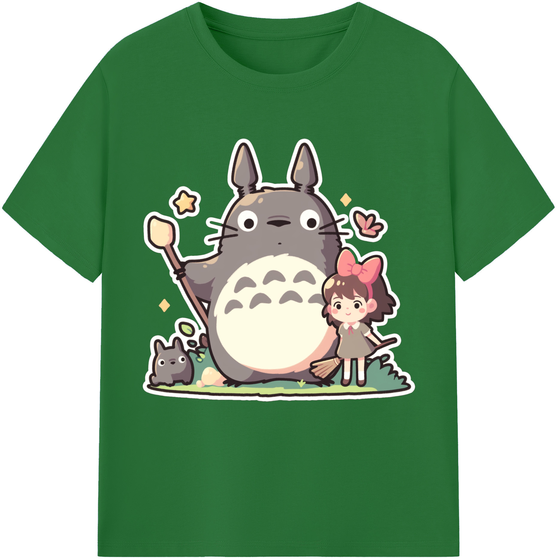 （画像用） となりのトトロ 草壁メイ 草壁サツキ My Neighbor Totoro Satsuki Kusakabe Mei Kusakabe 綿100％半袖Tシャツ（フロントプリント）