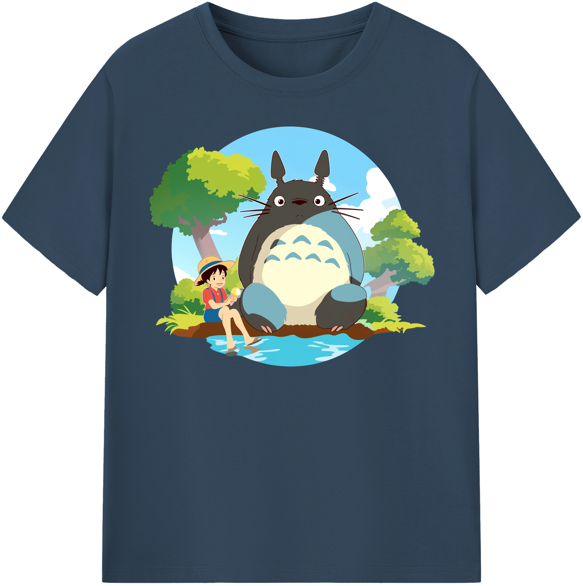 （画像用） となりのトトロ 草壁メイ 草壁サツキ My Neighbor Totoro Satsuki Kusakabe Mei Kusakabe 綿100％半袖Tシャツ（フロントプリント）
