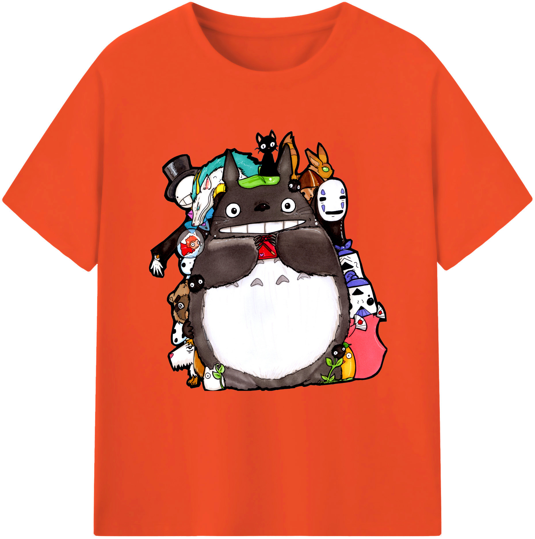 （画像用） となりのトトロ 草壁メイ 草壁サツキ My Neighbor Totoro Satsuki Kusakabe Mei Kusakabe 綿100％半袖Tシャツ（フロントプリント）