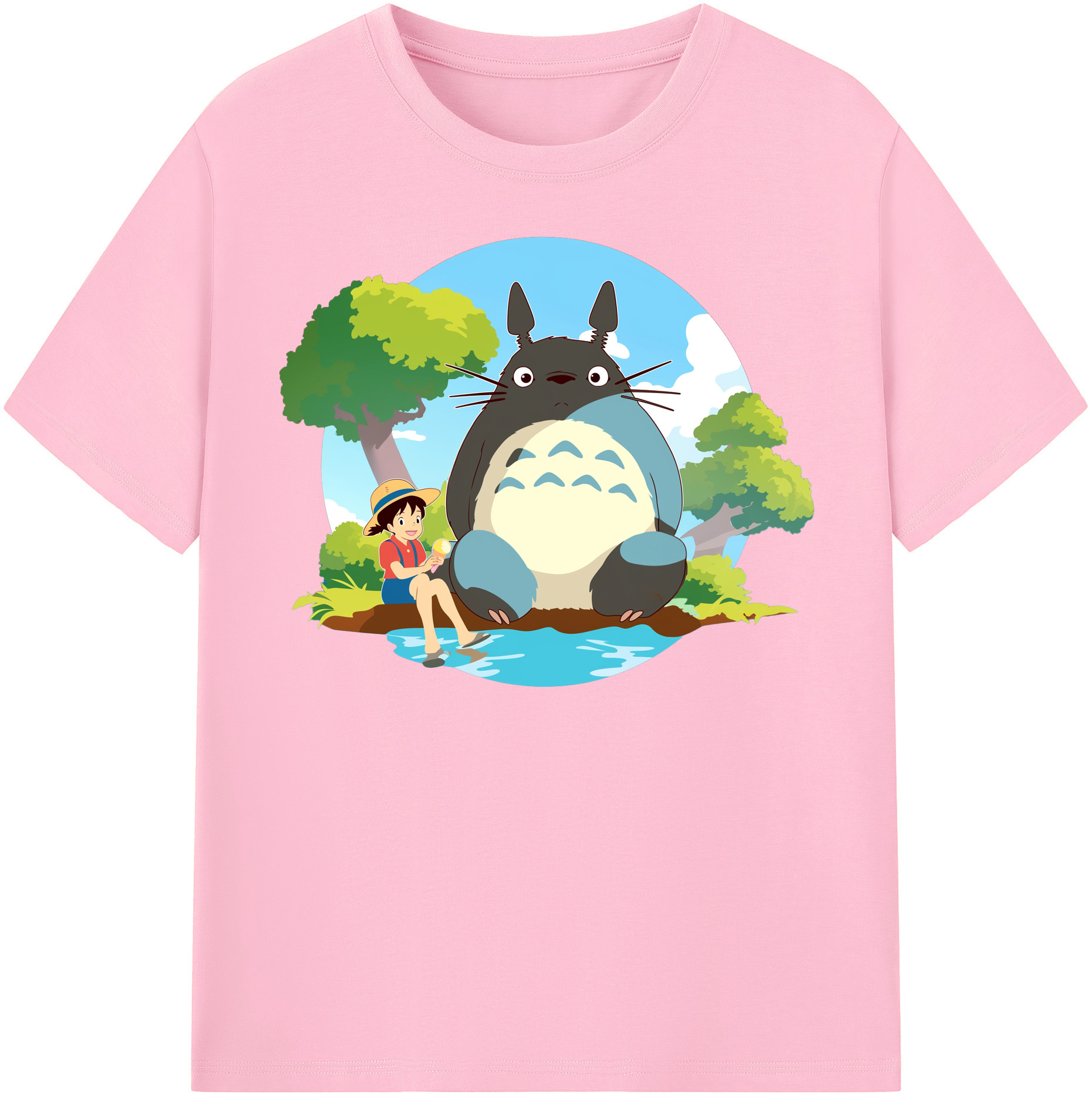 （画像用） となりのトトロ 草壁メイ 草壁サツキ My Neighbor Totoro Satsuki Kusakabe Mei Kusakabe 綿100％半袖Tシャツ（フロントプリント）