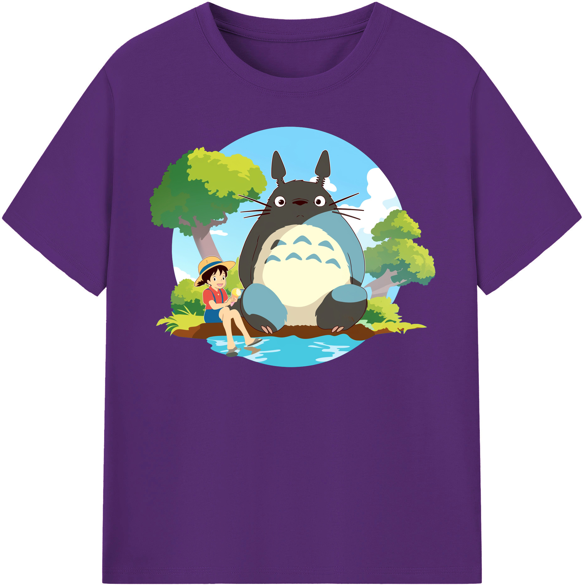 （画像用） となりのトトロ 草壁メイ 草壁サツキ My Neighbor Totoro Satsuki Kusakabe Mei Kusakabe 綿100％半袖Tシャツ（フロントプリント）