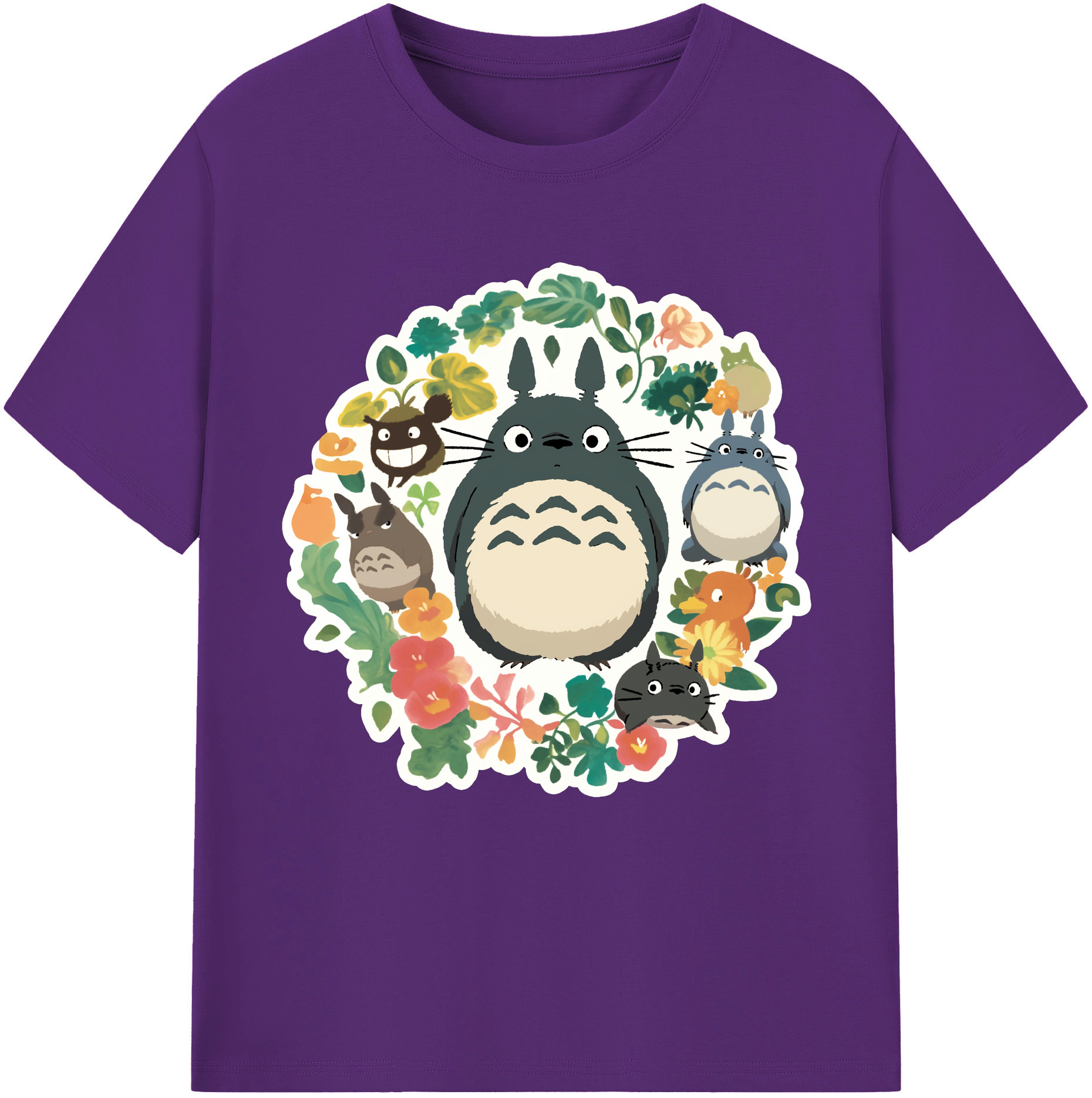 （画像用） となりのトトロ 草壁メイ 草壁サツキ My Neighbor Totoro Satsuki Kusakabe Mei Kusakabe 綿100％半袖Tシャツ（フロントプリント）