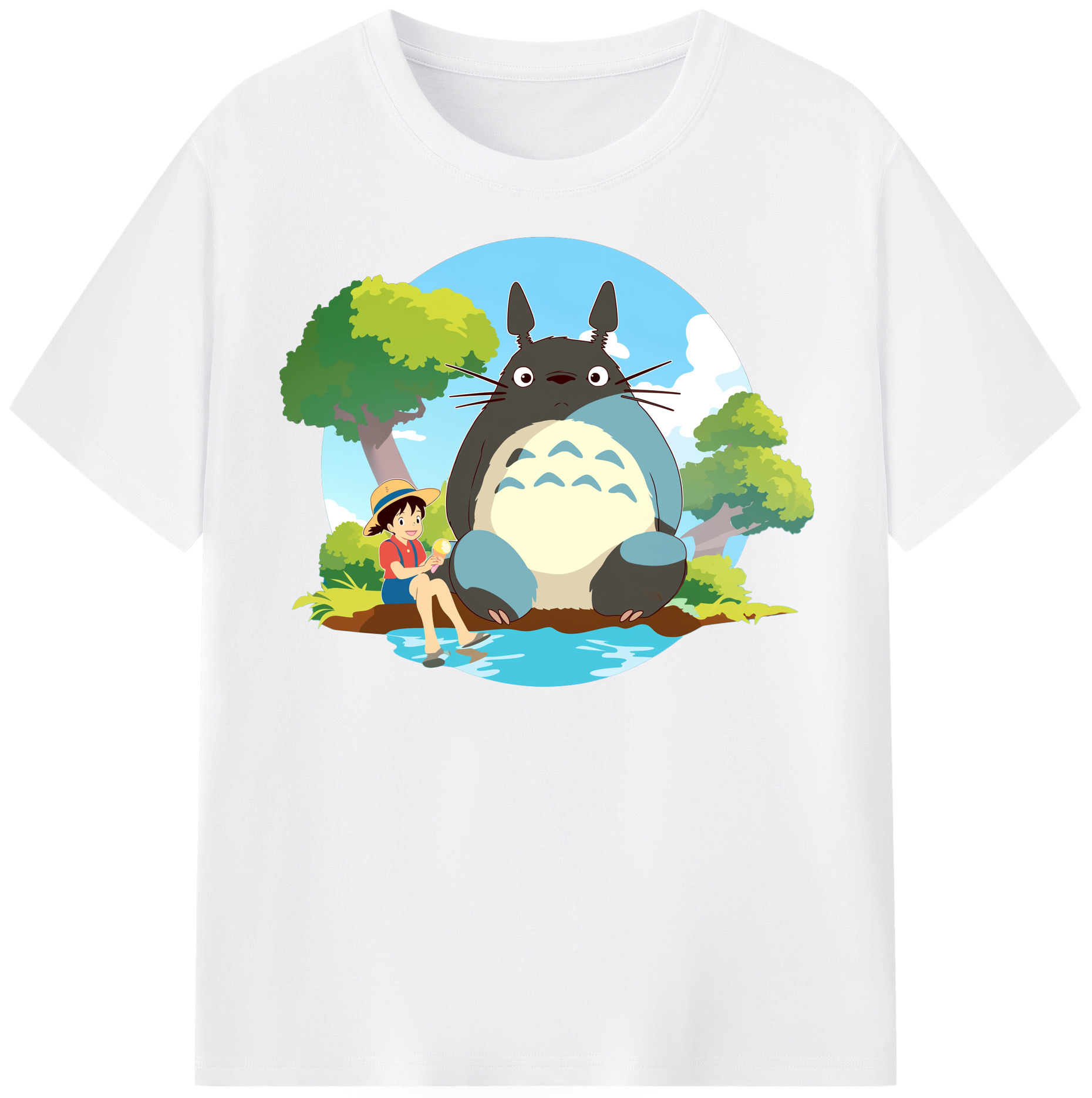 （画像用） となりのトトロ 草壁メイ 草壁サツキ My Neighbor Totoro Satsuki Kusakabe Mei Kusakabe 綿100％半袖Tシャツ（フロントプリント）