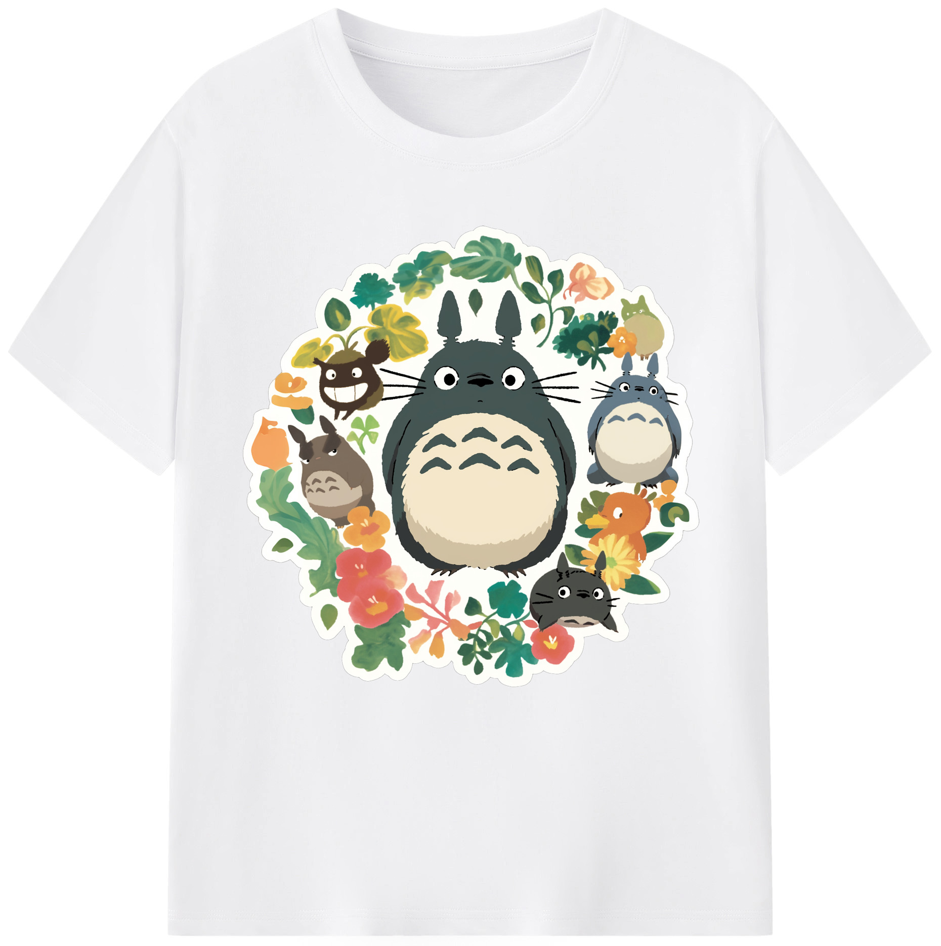 （画像用） となりのトトロ 草壁メイ 草壁サツキ My Neighbor Totoro Satsuki Kusakabe Mei Kusakabe 綿100％半袖Tシャツ（フロントプリント）