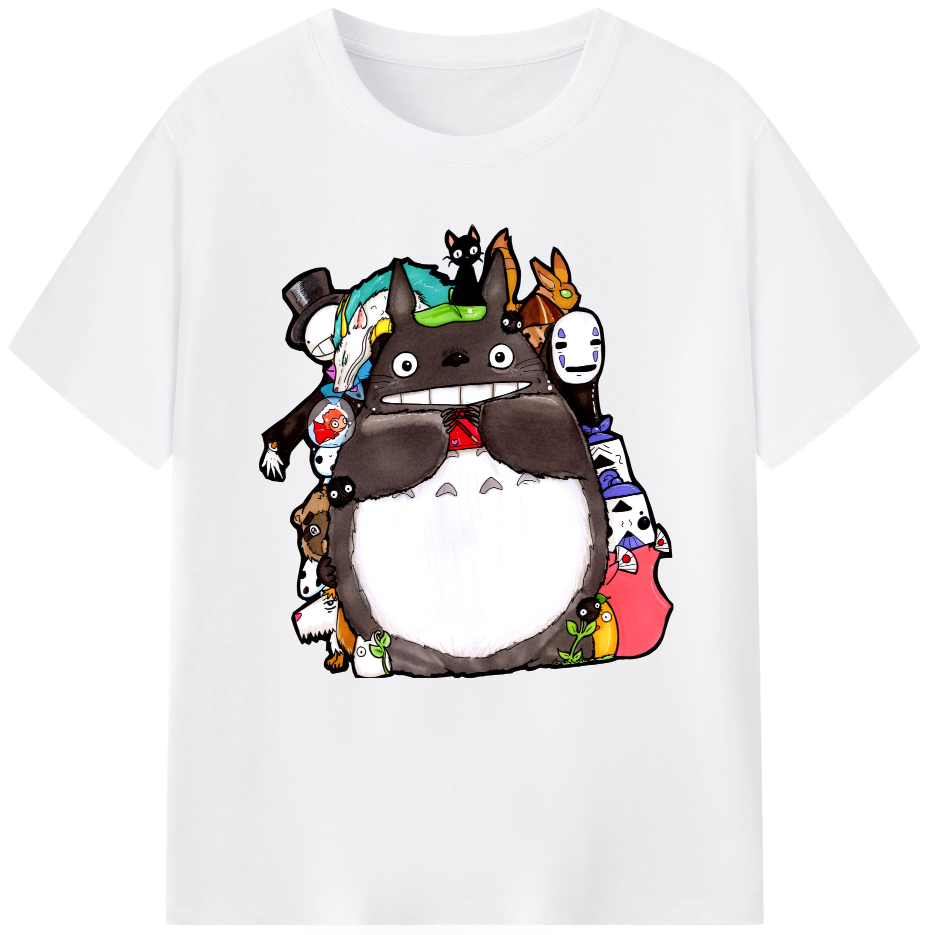 （画像用） となりのトトロ 草壁メイ 草壁サツキ My Neighbor Totoro Satsuki Kusakabe Mei Kusakabe 綿100％半袖Tシャツ（フロントプリント）
