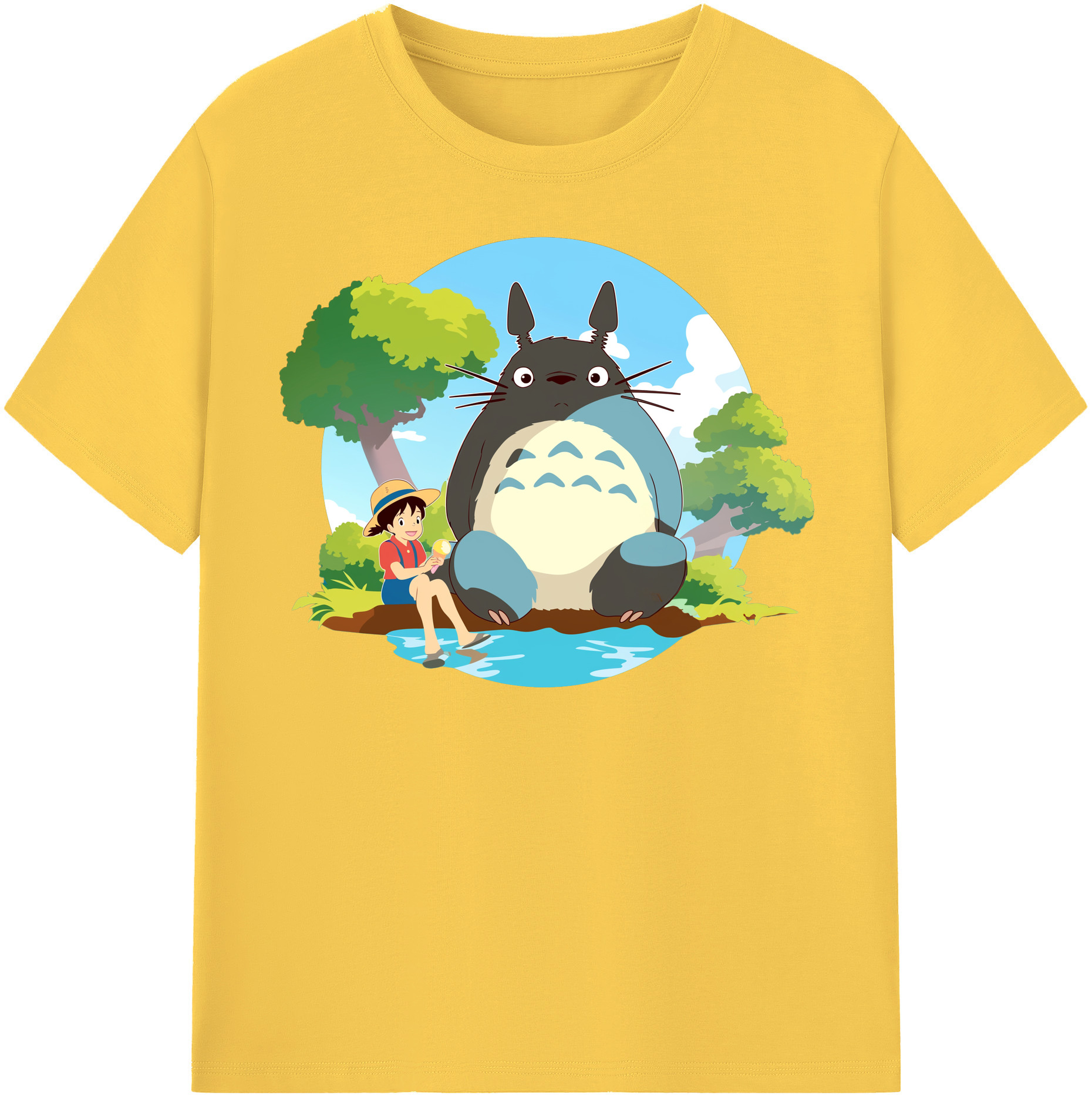 （画像用） となりのトトロ 草壁メイ 草壁サツキ My Neighbor Totoro Satsuki Kusakabe Mei Kusakabe 綿100％半袖Tシャツ（フロントプリント）