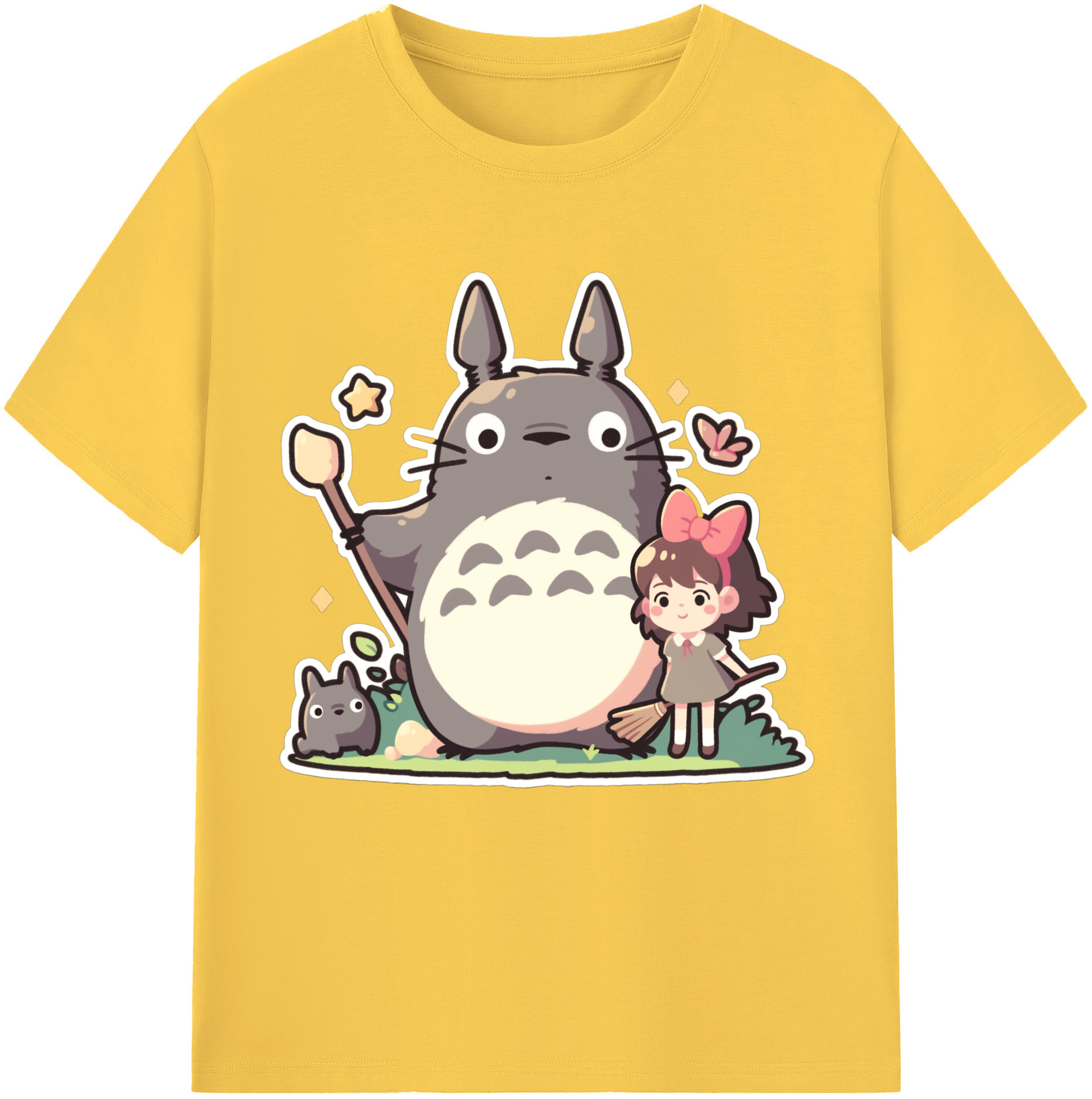 （画像用） となりのトトロ 草壁メイ 草壁サツキ My Neighbor Totoro Satsuki Kusakabe Mei Kusakabe 綿100％半袖Tシャツ（フロントプリント）