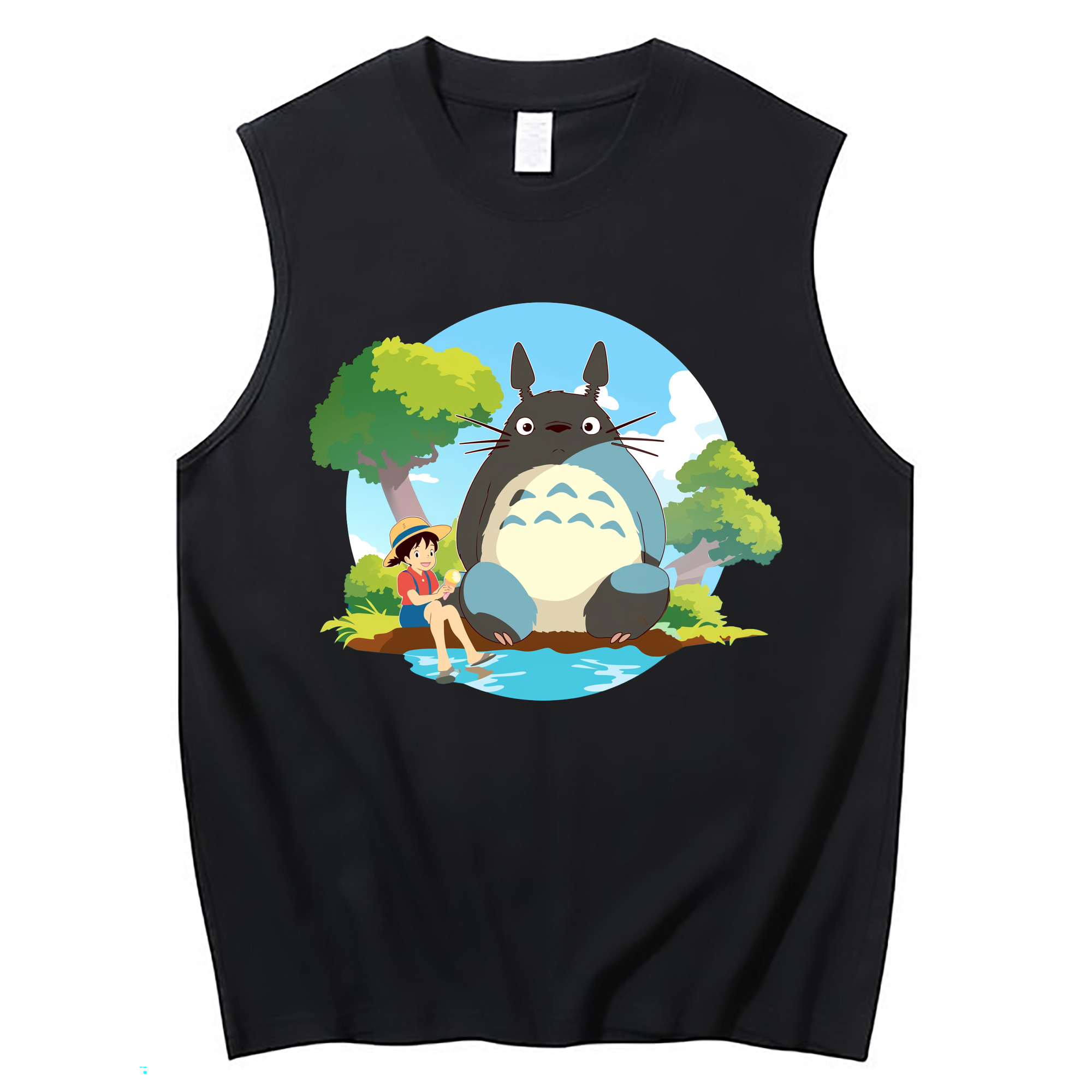 （画像用） となりのトトロ 草壁メイ 草壁サツキ My Neighbor Totoro Satsuki Kusakabe Mei Kusakabe コットン100％タンクトップ（フロントプリント）