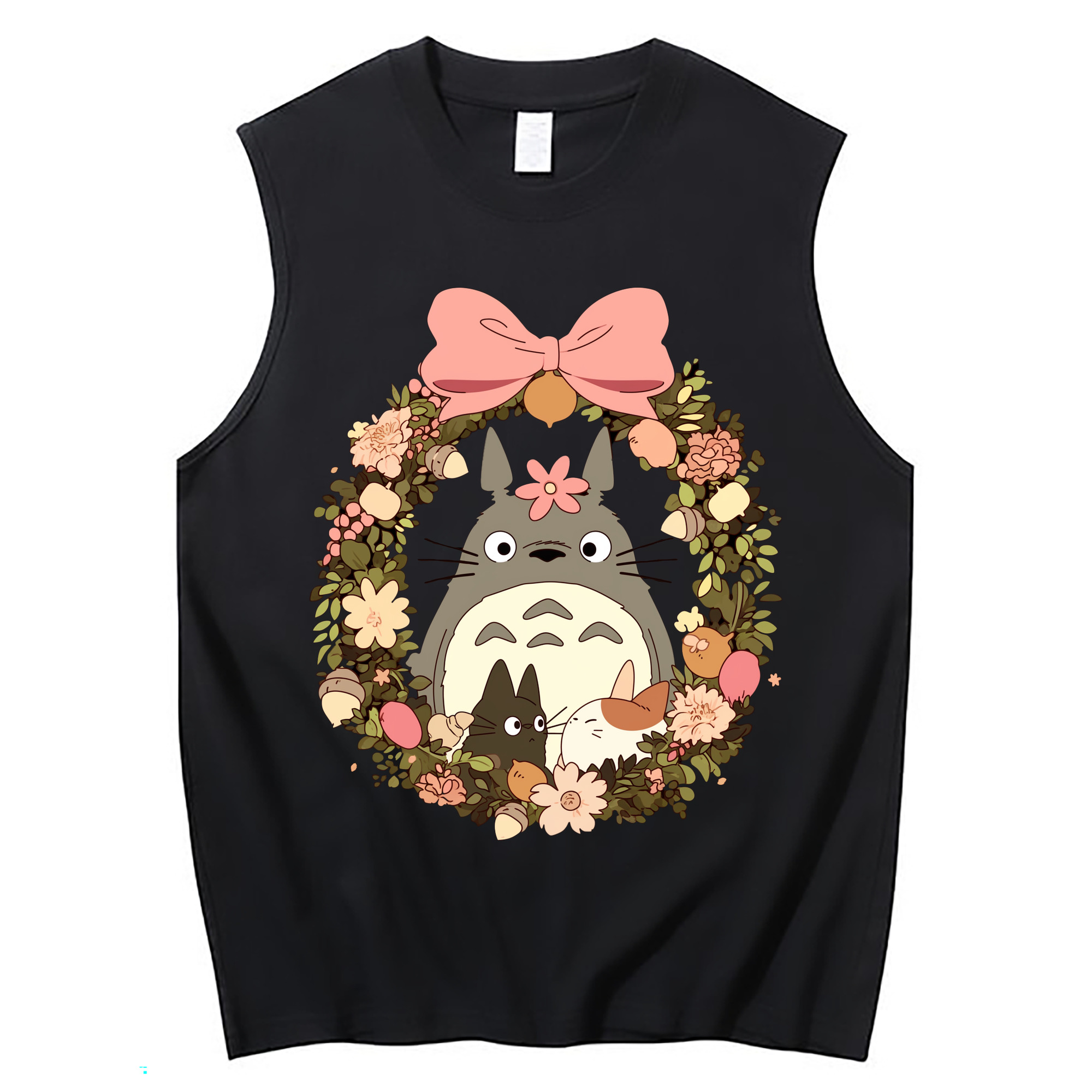 （画像用） となりのトトロ 草壁メイ 草壁サツキ My Neighbor Totoro Satsuki Kusakabe Mei Kusakabe コットン100％タンクトップ（フロントプリント）