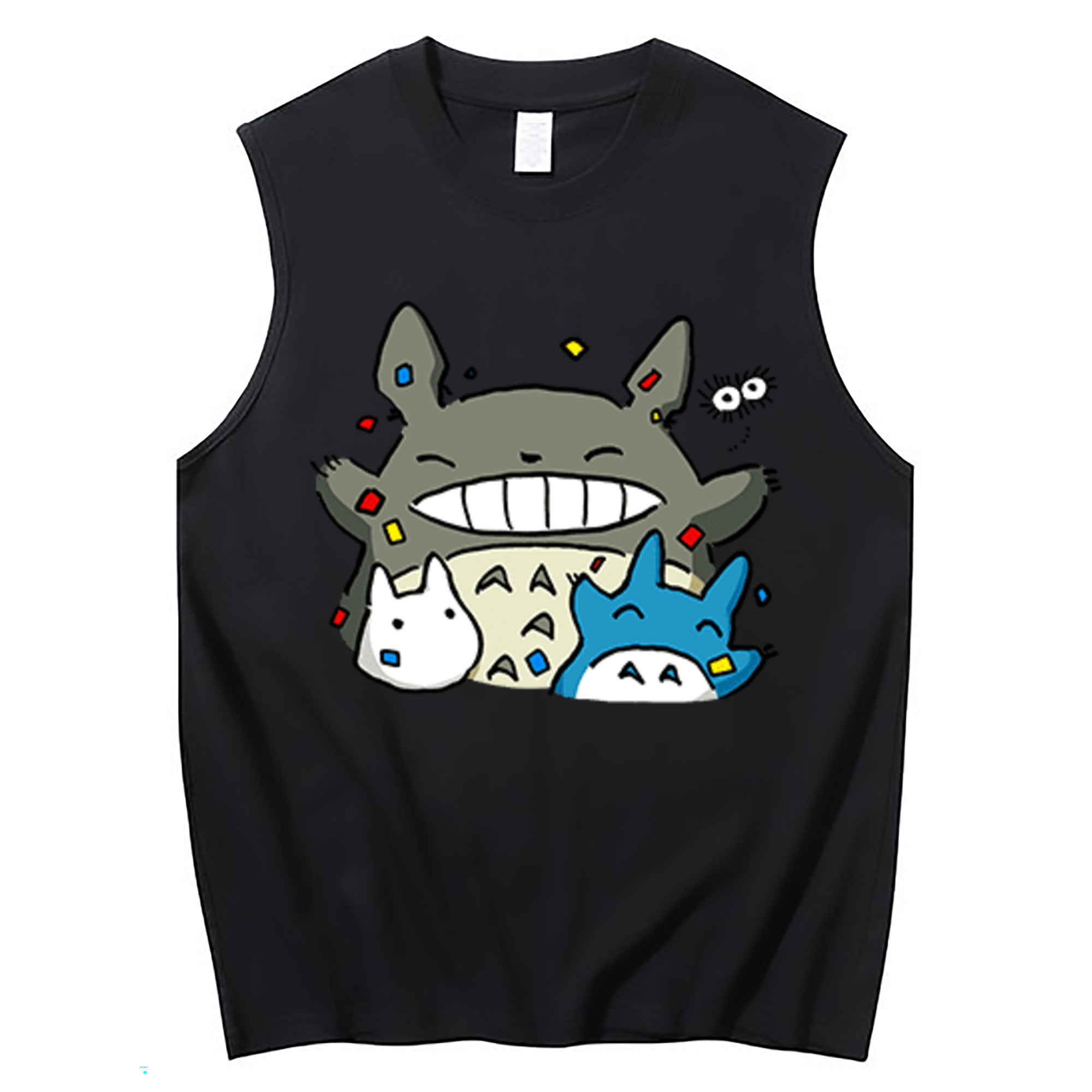 （画像用） となりのトトロ 草壁メイ 草壁サツキ My Neighbor Totoro Satsuki Kusakabe Mei Kusakabe コットン100％タンクトップ（フロントプリント）
