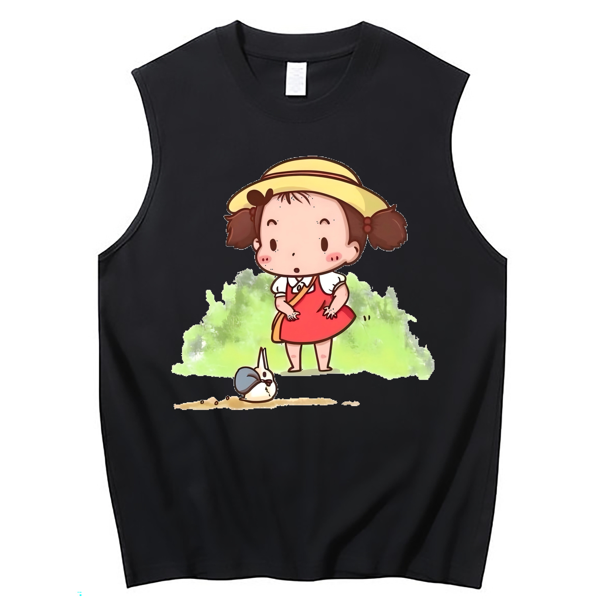 （画像用） となりのトトロ 草壁メイ 草壁サツキ My Neighbor Totoro Satsuki Kusakabe Mei Kusakabe コットン100％タンクトップ（フロントプリント）