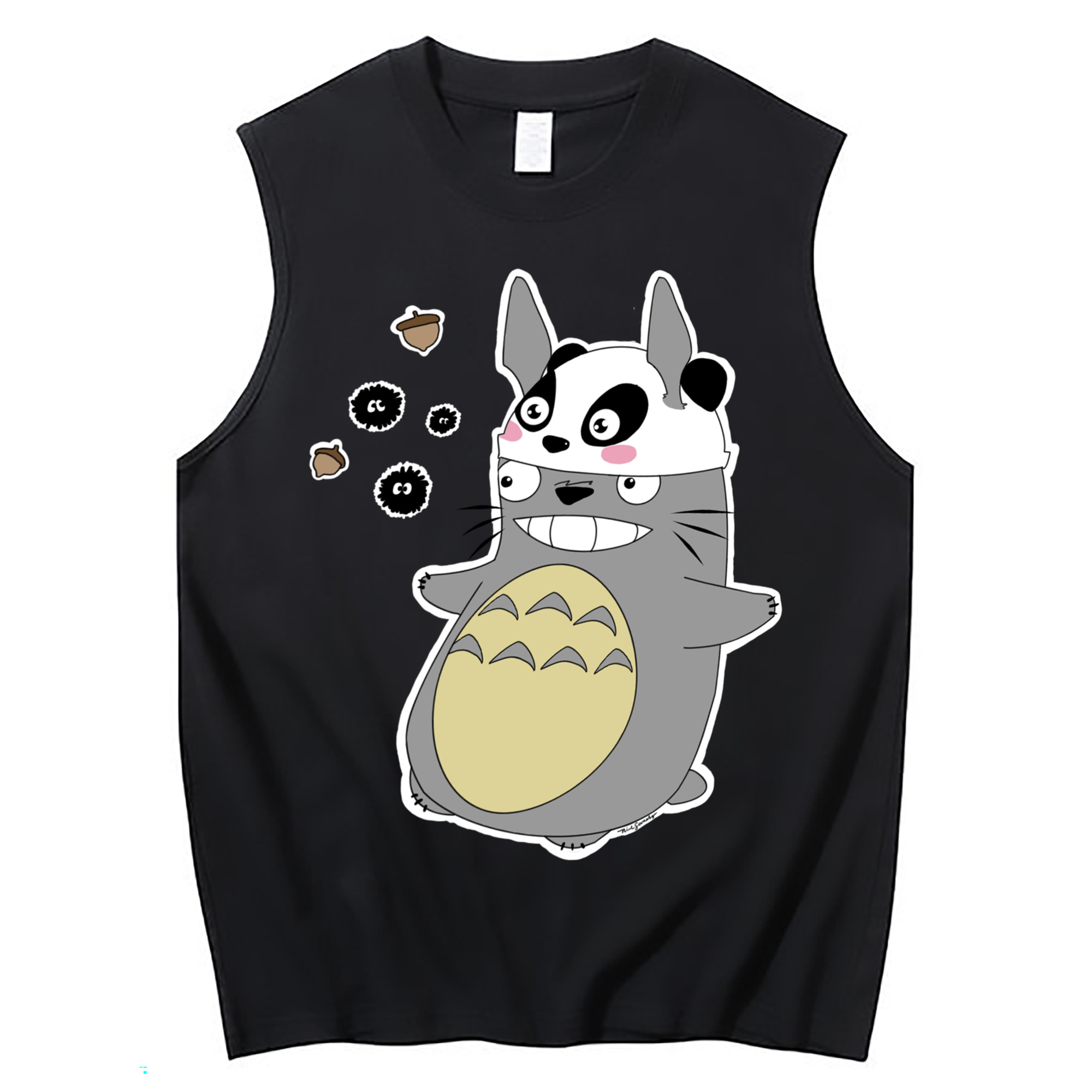 （画像用） となりのトトロ 草壁メイ 草壁サツキ My Neighbor Totoro Satsuki Kusakabe Mei Kusakabe コットン100％タンクトップ（フロントプリント）