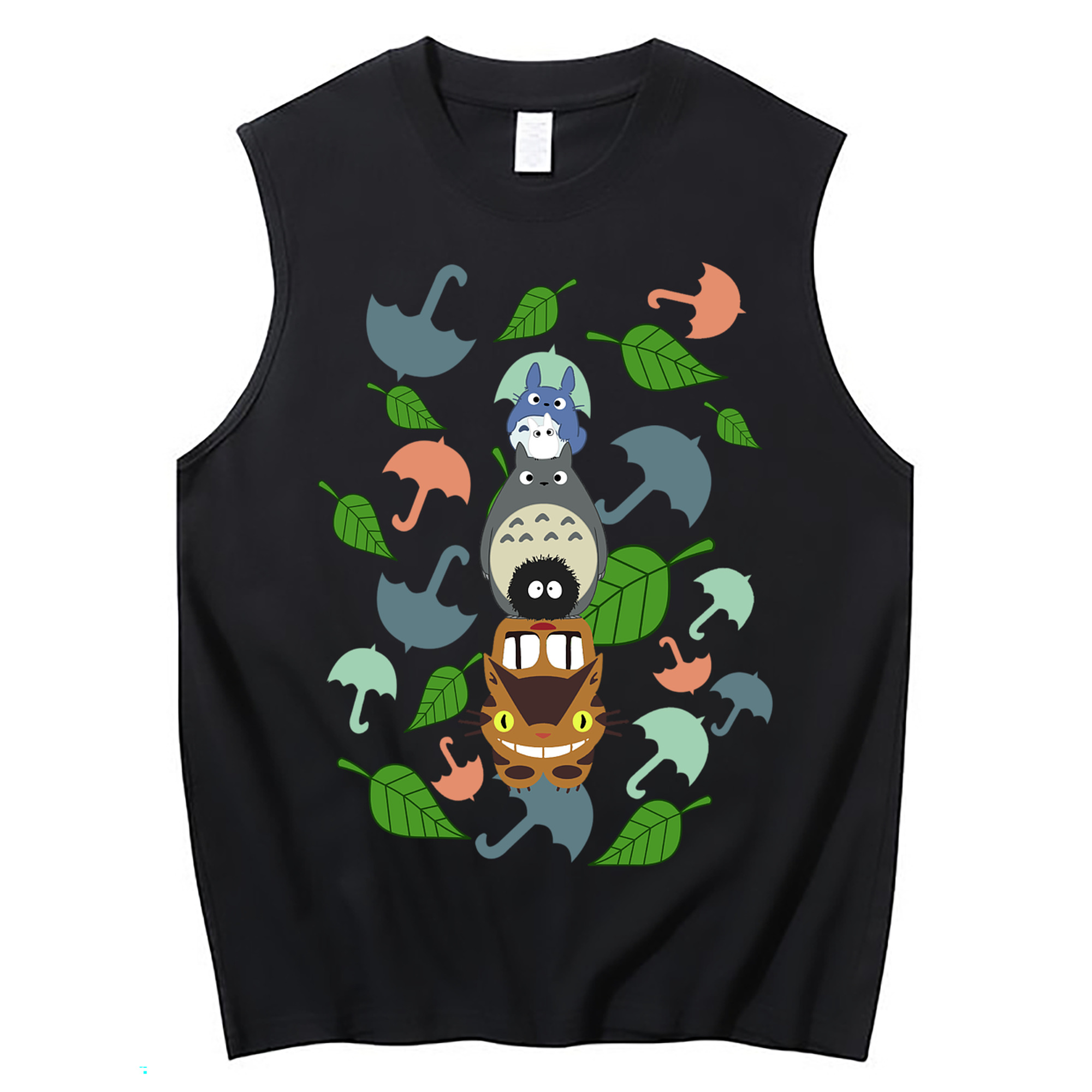 （画像用） となりのトトロ 草壁メイ 草壁サツキ My Neighbor Totoro Satsuki Kusakabe Mei Kusakabe コットン100％タンクトップ（フロントプリント）