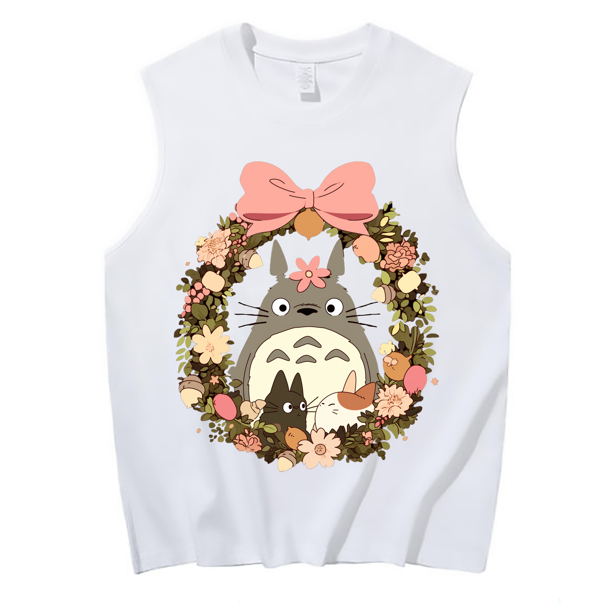 （画像用） となりのトトロ 草壁メイ 草壁サツキ My Neighbor Totoro Satsuki Kusakabe Mei Kusakabe コットン100％タンクトップ（フロントプリント）